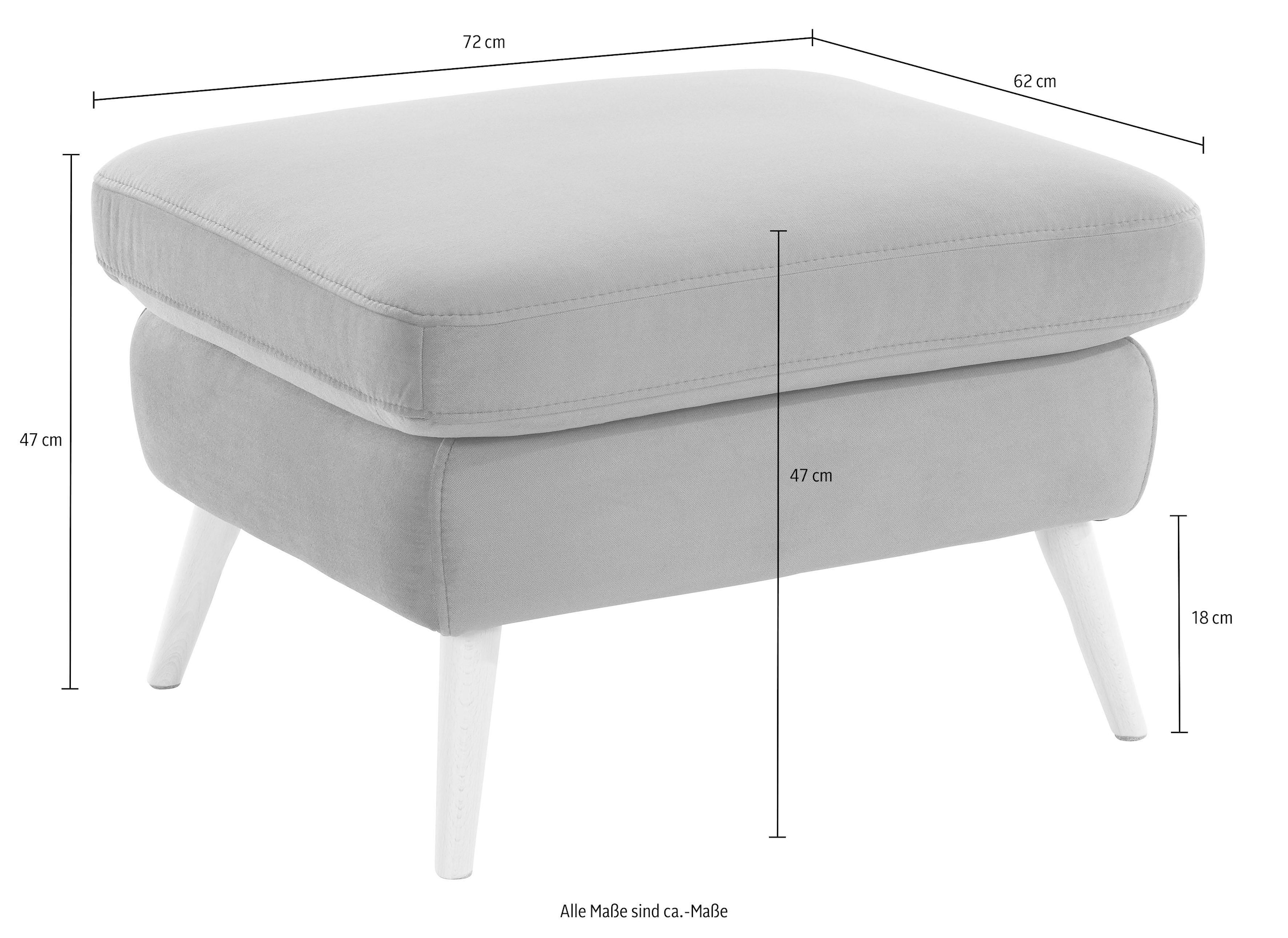 exxpo - sofa fashion Hocker »Scandi bequem und elegant mit hohem Holzfuss«, bequem und elegant mit hohem Holzfuss