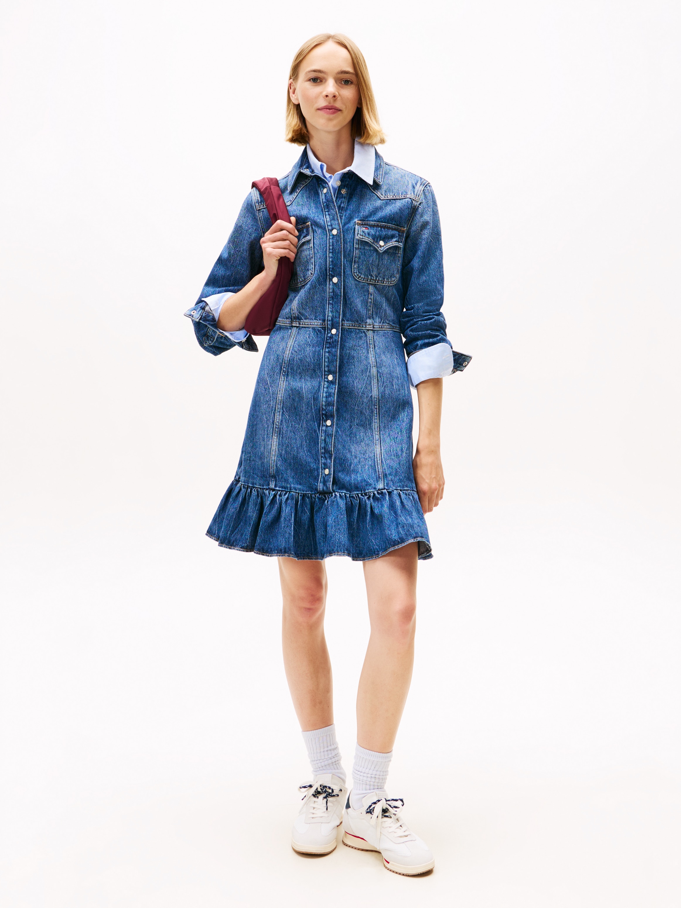 Image of Tommy Jeans Jeanskleid "WESTERN DENIM DRESS DI2057" Brusttaschen