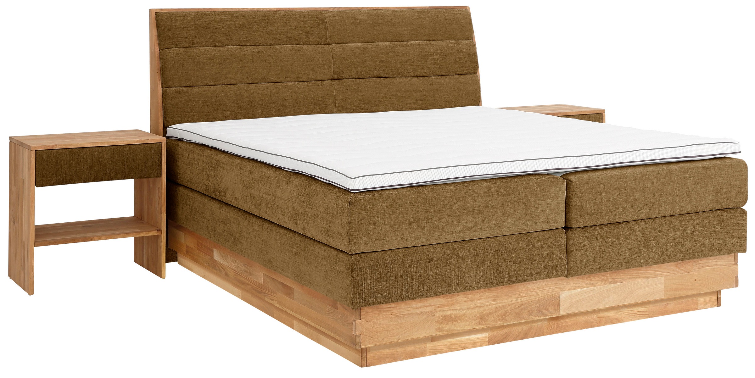 GOODproduct Boxspringbett »Jenna«, ohne LED-Beleuchtung, mit zertifizierten, recycelten Bezugsstoffen