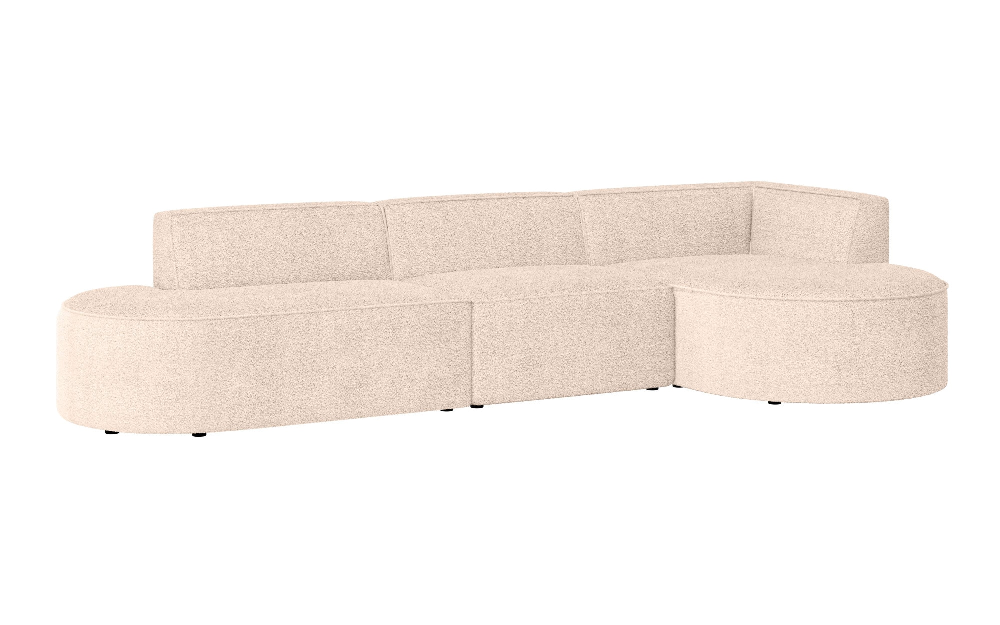 andas Ecksofa »Ecksofa EIVIND mit Ottomane rechts/links, Masse: B/H/T 343/159/72 cm«, L-Form mit Wellenunterfederung, auch in Feincord und Bouclé