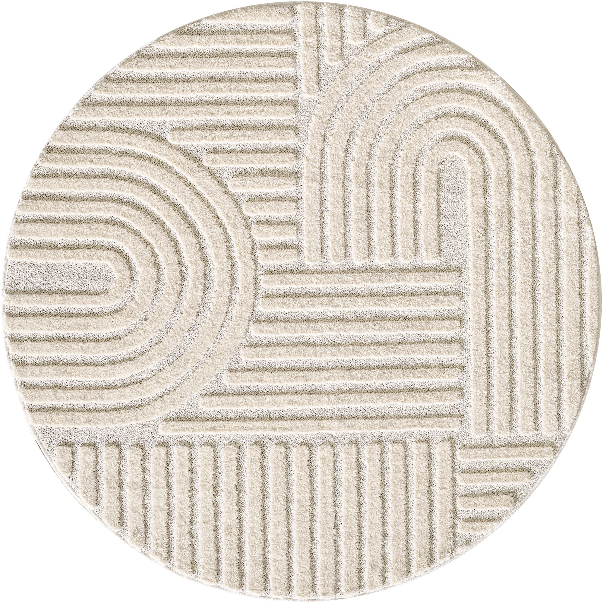 Ayyildiz Teppiche Teppich »ART 1121 , auch als Läufer und in Rund erhältlich« rund 20 mm Höhe Boho Design, 3D Optik, Struktur Hoch Tief, skandinavisch, Wohnzimmer