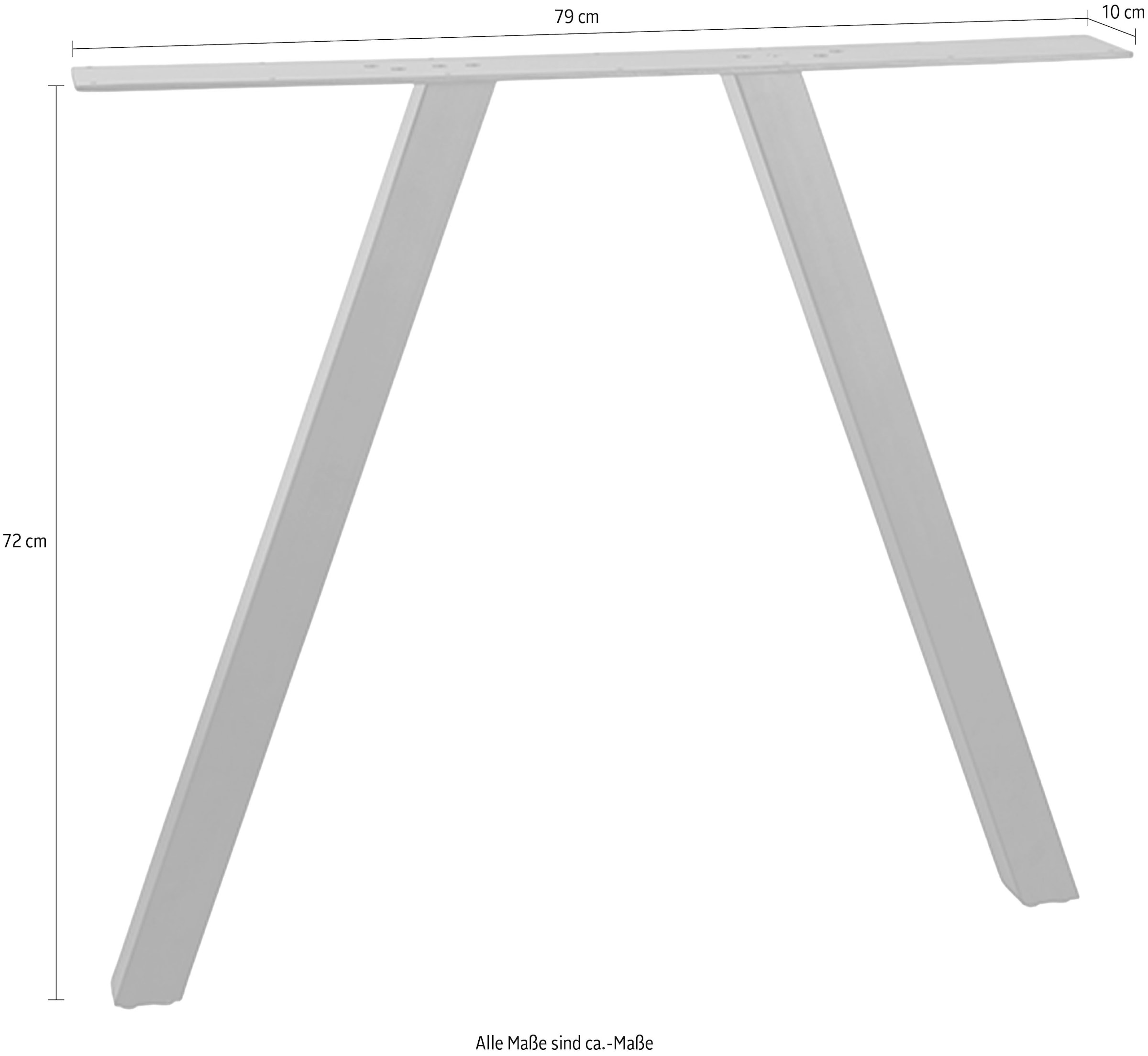 WOOOD Pied de table »Zaandam Metall mit modernem look H 72 x B 79 x D 10 cm« Livré en pièce unique, pour plans de table de 160x90 à 240x100 cm