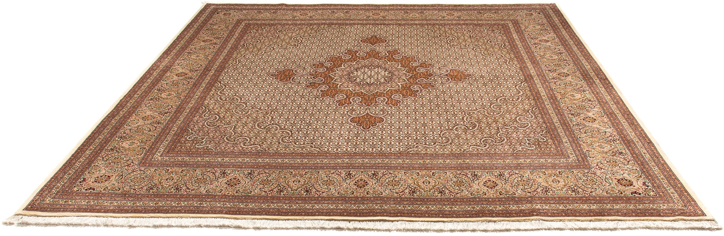 Image of morgenland Orientteppich »Perser - Täbriz quadratisch - 251 x 251 cm - hellbraun«, quadratisch, 10 mm Höhe, Wohnzimmer, Handgeknüpft, Einzelstück mit Zertifikat bei Ackermann Versand Schweiz