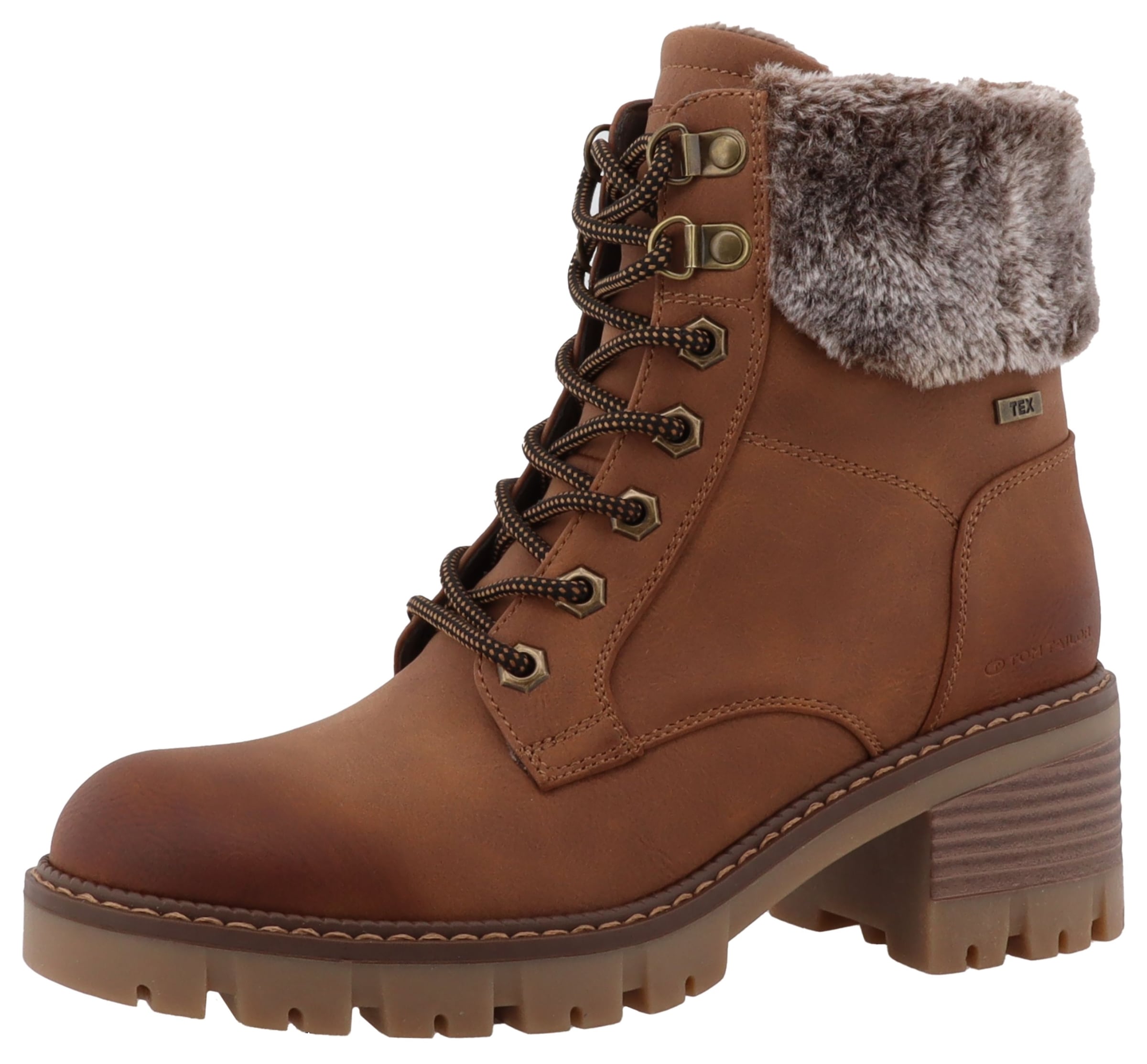 Image of TOM TAILOR Winterstiefelette Workerboots, Plateaustiefelette mit Blockabsatz