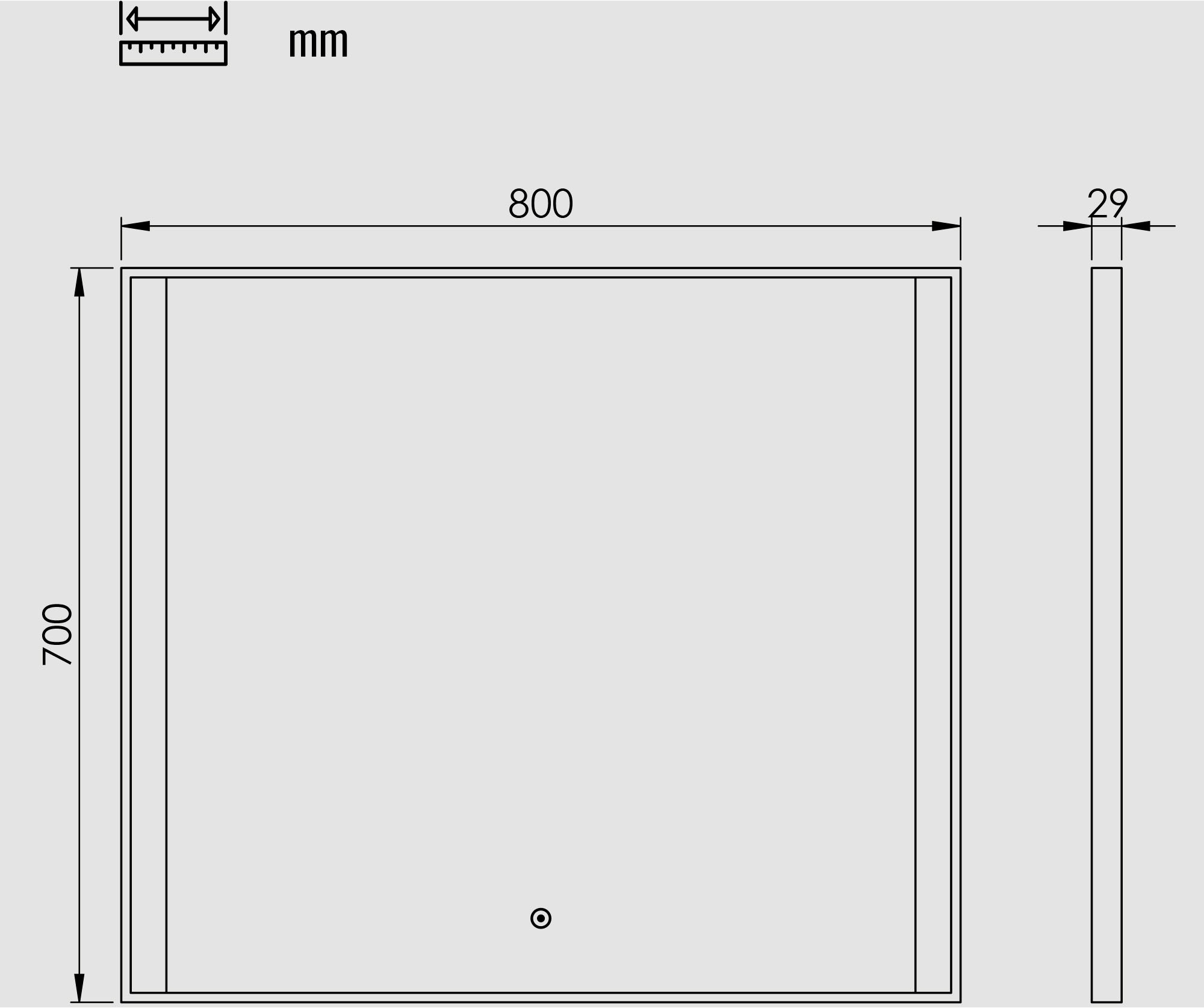 Badspiegel »Libra Quadratisch, Badzimmerspiegel mit LED Beleuchtung«, (1 St.), Touchpanel für Lichtsteuerung, Dimmbar Spiegel, Dänisches Design