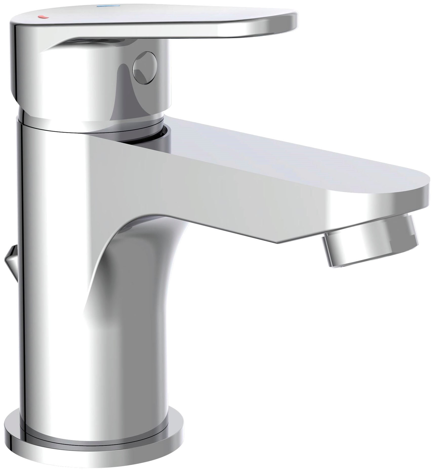 Image of Schütte Waschtischarmatur "Futura" Wasserhahn Bad mit Zugstange, DVGW zertifiziert. Chrom