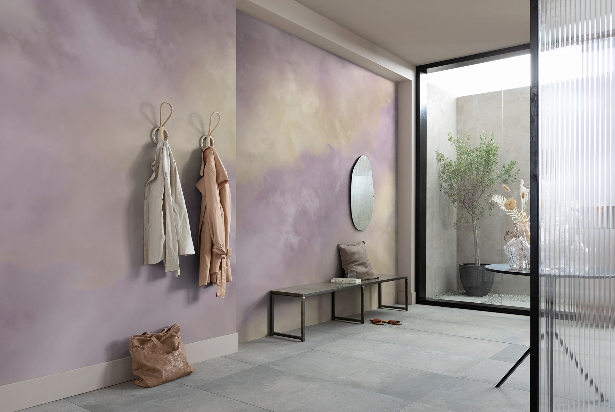 Image of Komar Fototapete "Komar Vlies Fototapete - Lavender clouds - Grösse 350 x 250 cm" bedruckt glatt