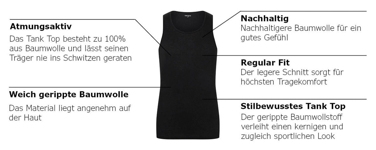 Camano Unterhemd »comfort«, (2er Pack), mit tiefem Rundhals