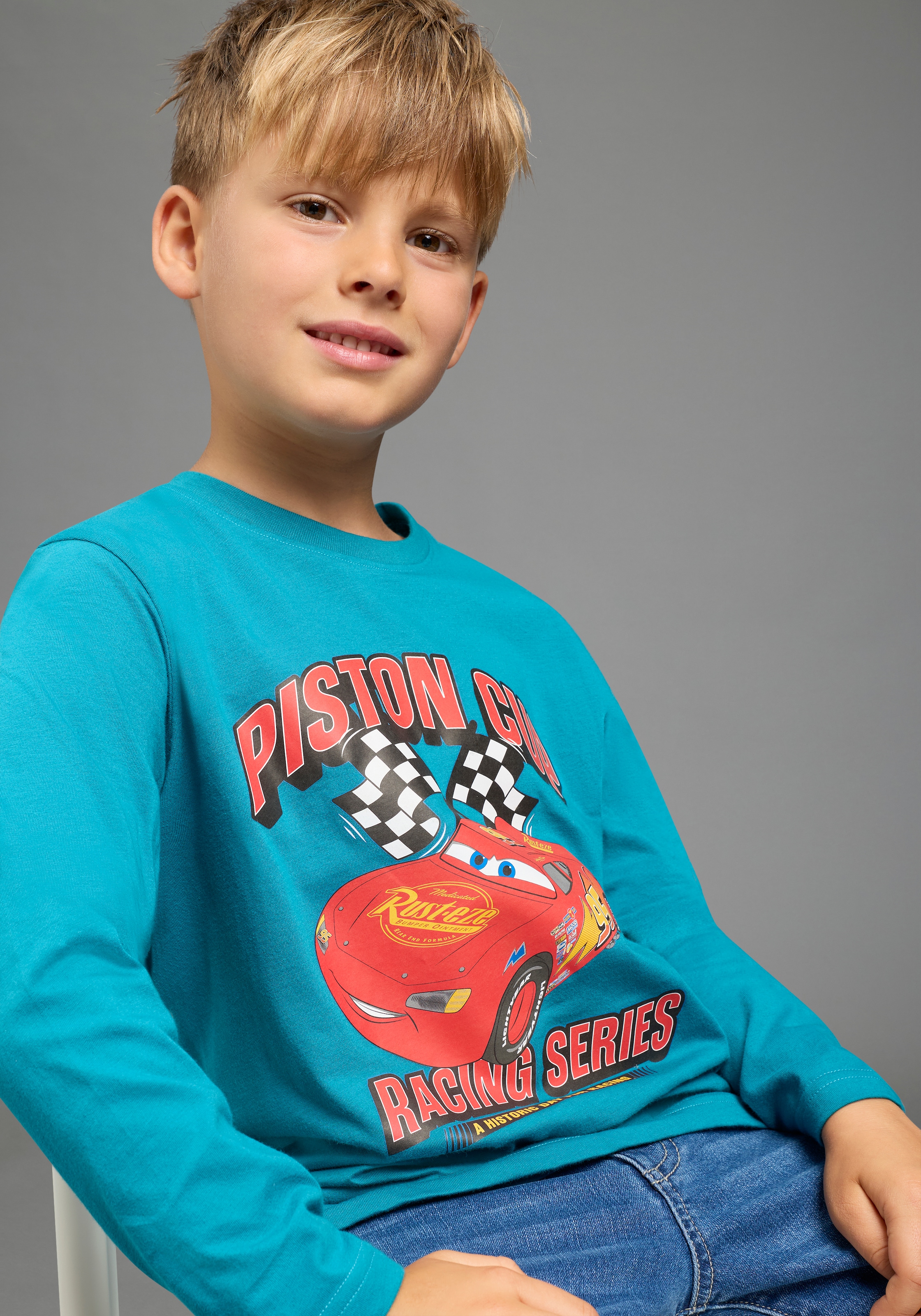 KIDSWORLD T-shirt à manches longues »CARS Lightning McQueen Shirt, Disney« Coupe basique, manches longues, style tendance