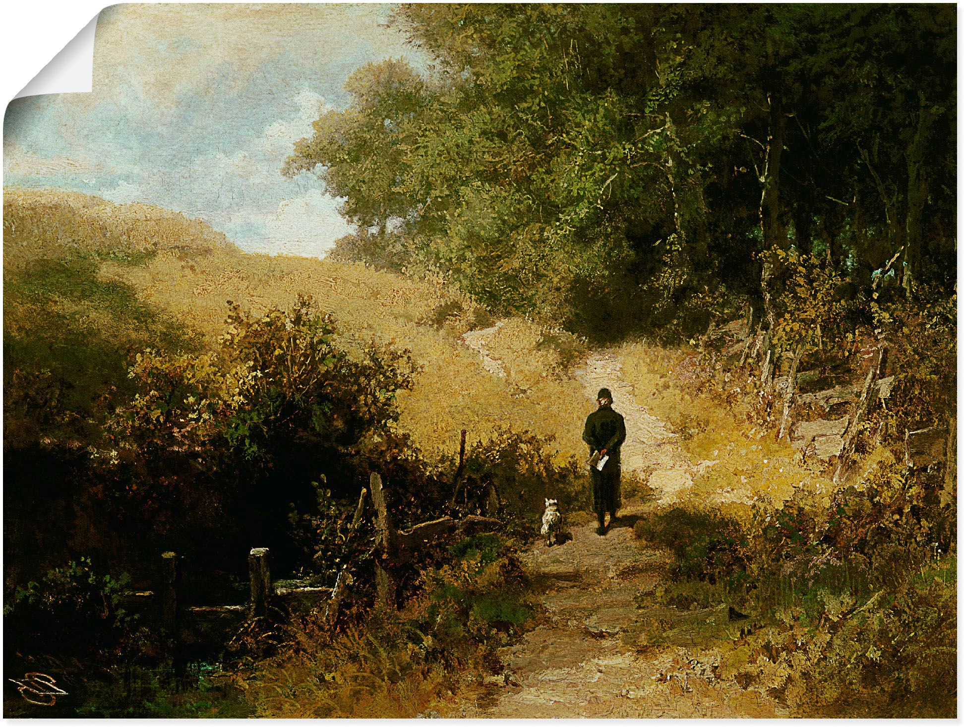 Image of Artland Wandbild »Dorfpfarrer/Schulmeisters Spaziergang«, Mann, (1 St.), in vielen Grössen & Produktarten -Leinwandbild, Poster, Wandaufkleber / Wandtattoo auch für Badezimmer geeignet bei Ackermann Versand Schweiz