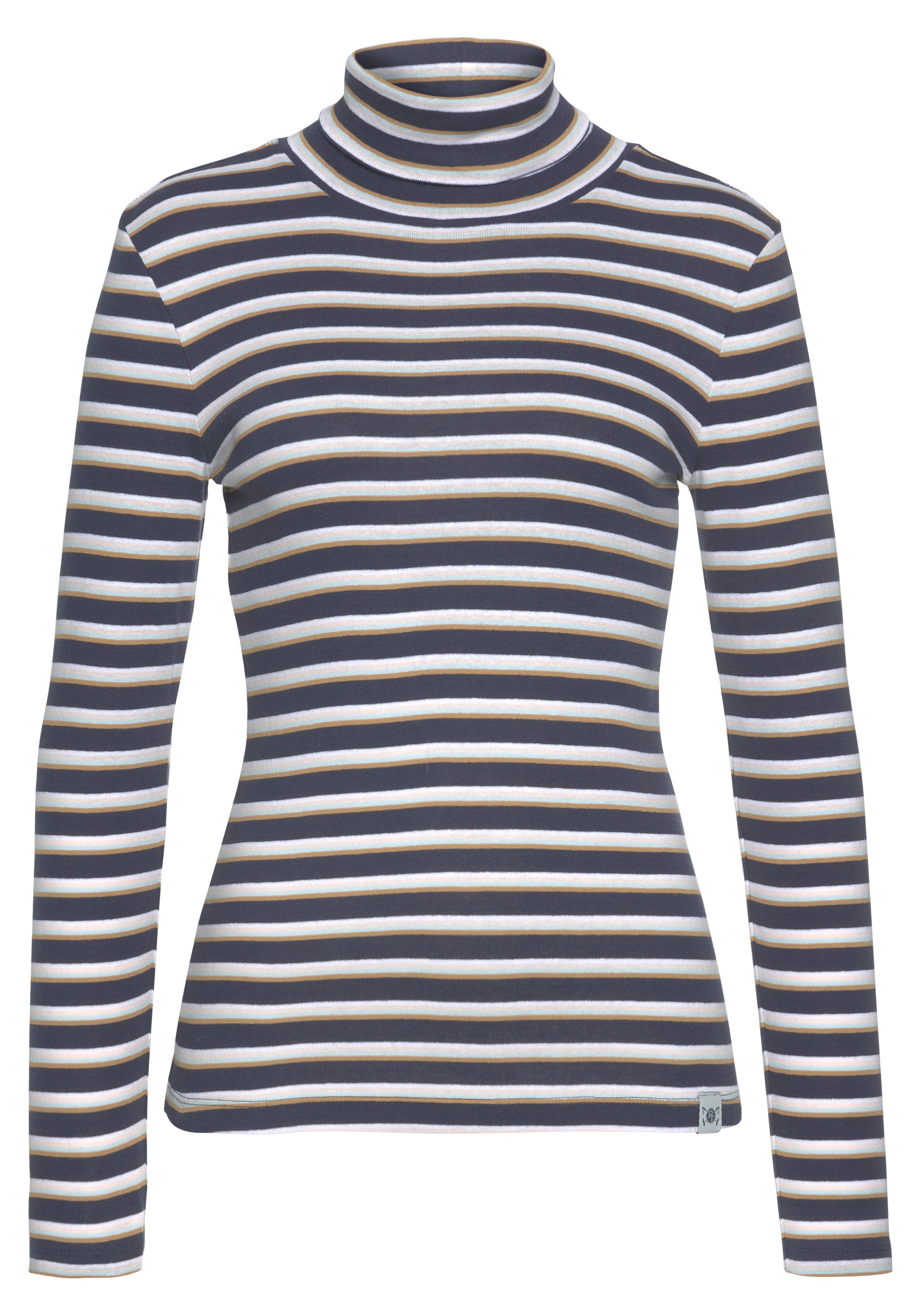 TOM TAILOR Polo Team Rollkragenshirt, in uni oder geringelt