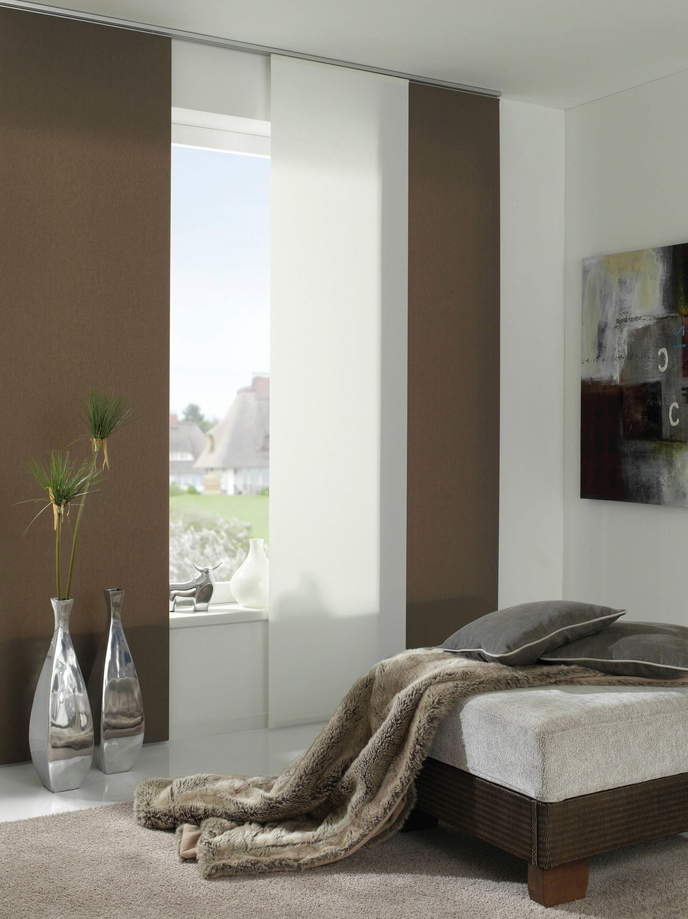 Image of GARDINIA Schiebegardine »Flächenvorhang Stoff Uni mit weissen Paneelwagen«, (1 St.) bei Ackermann Versand Schweiz