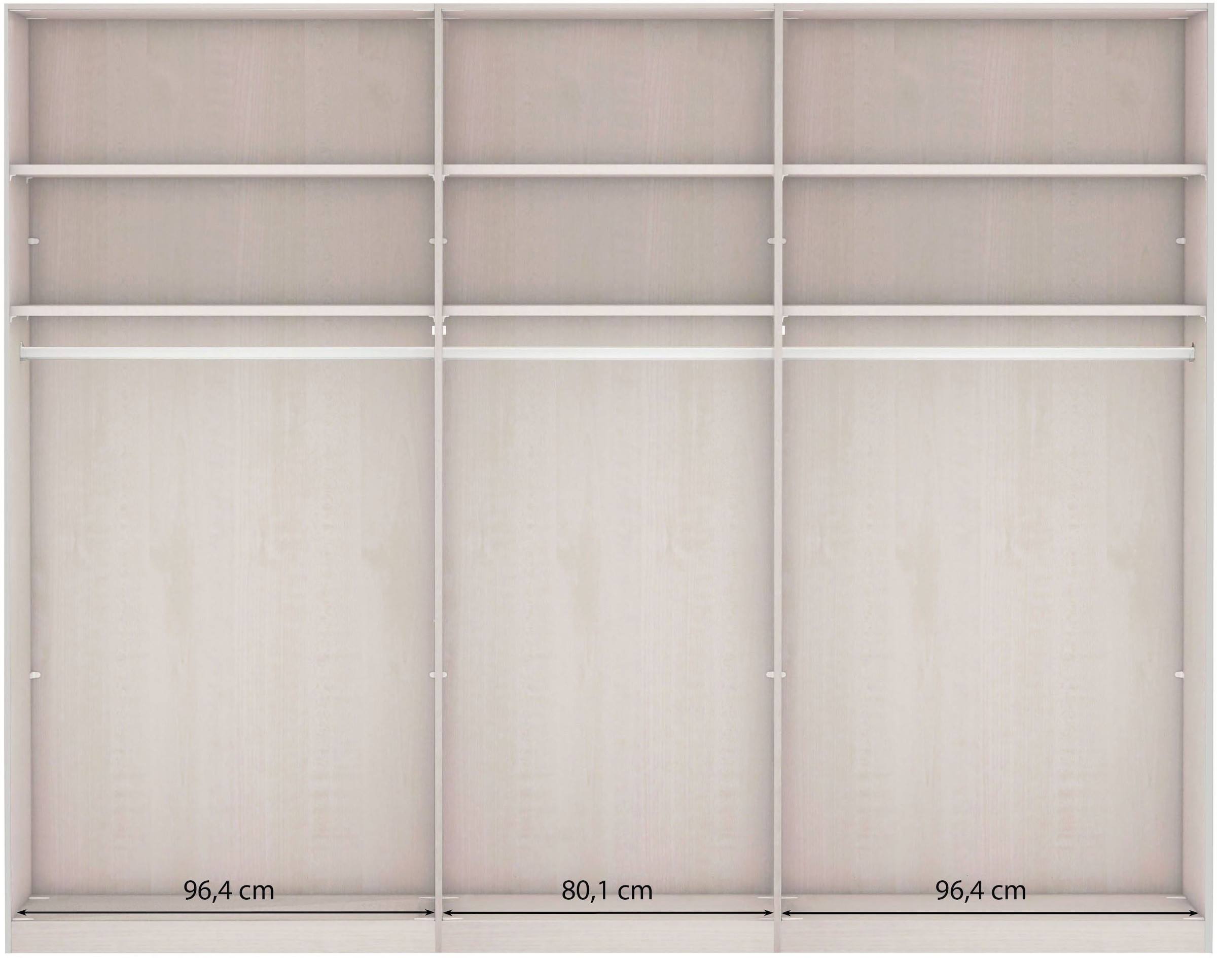 WIEMANN Schwebetürenschrank »Phoenix, Made in Germany, modernes Design, Highlight, Blickfang« Viele Farbkombinationen, in 4 Breiten und in 2 Höhen erhältlich,  maximaler Staurraum, inkl.Einlegeböden, Wäscheböden u. Dämpfer
