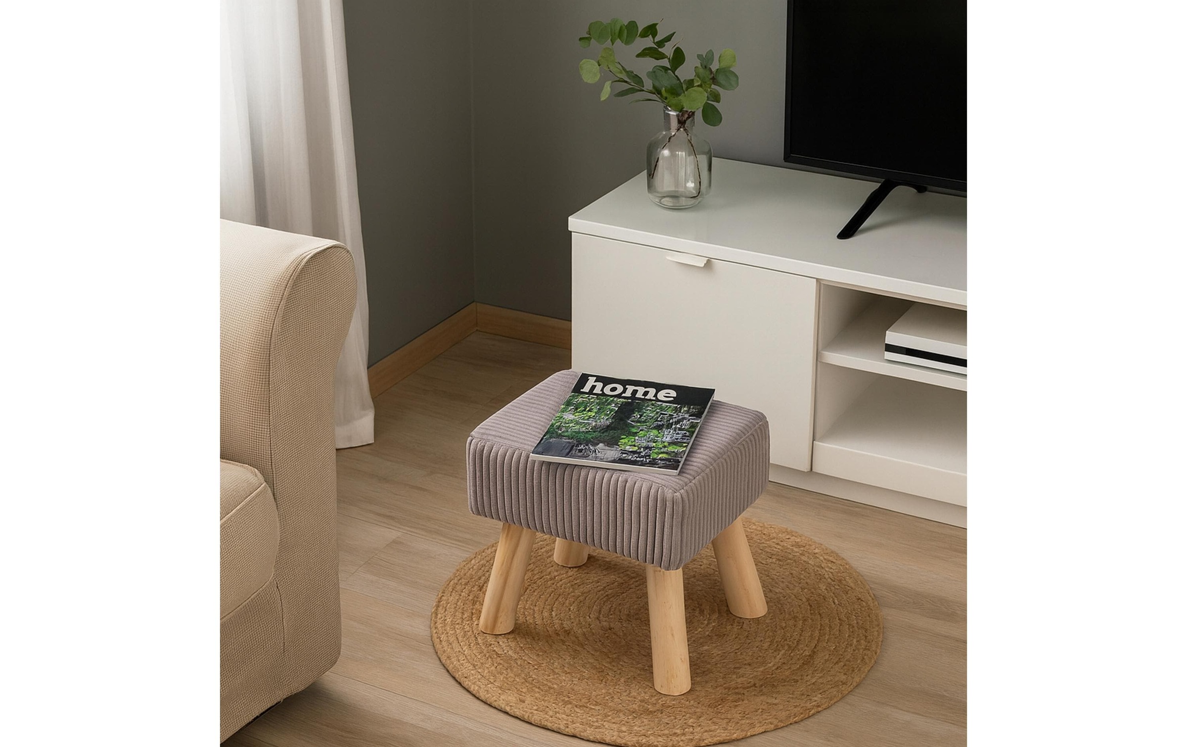 relaxdays Tabouret »Cord 30 x 30 cm«