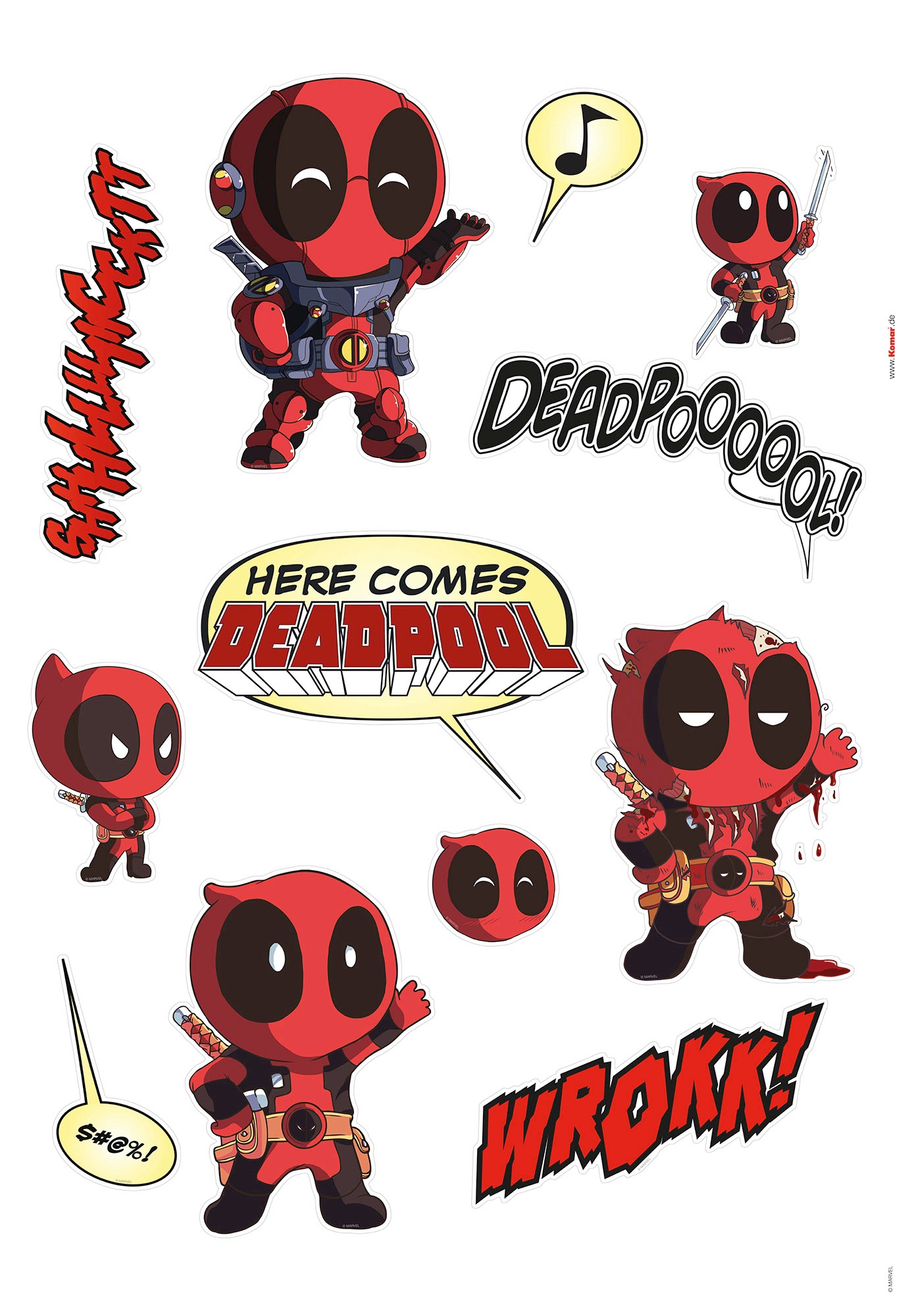 Image of Komar Wandtattoo »Deadpool Cute«, (12 St.), 50 x 70 cm bei Ackermann Versand Schweiz