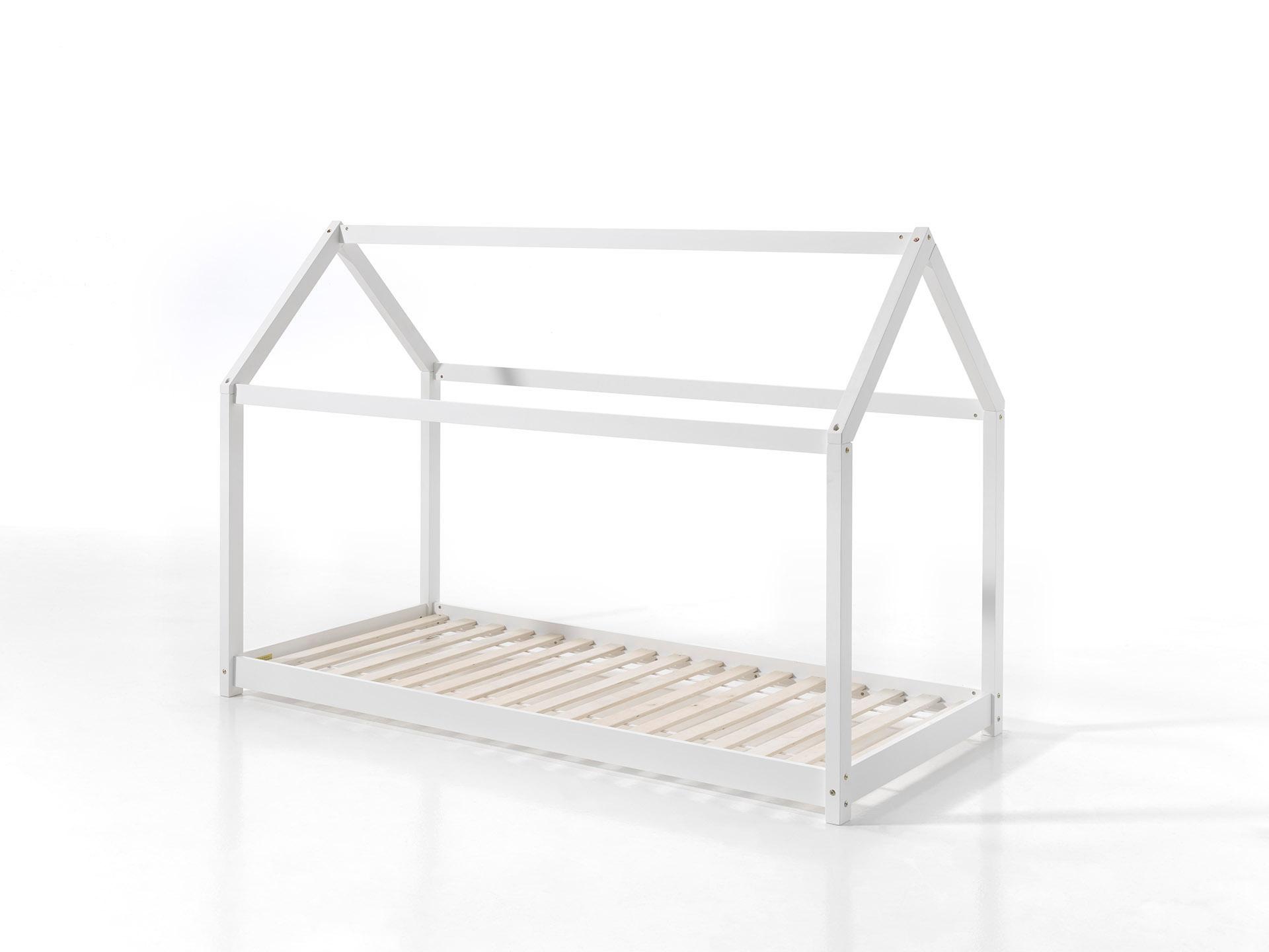 Vipack Hausbett Cabe 90 x 200 cm, weiß Kiefer massiv