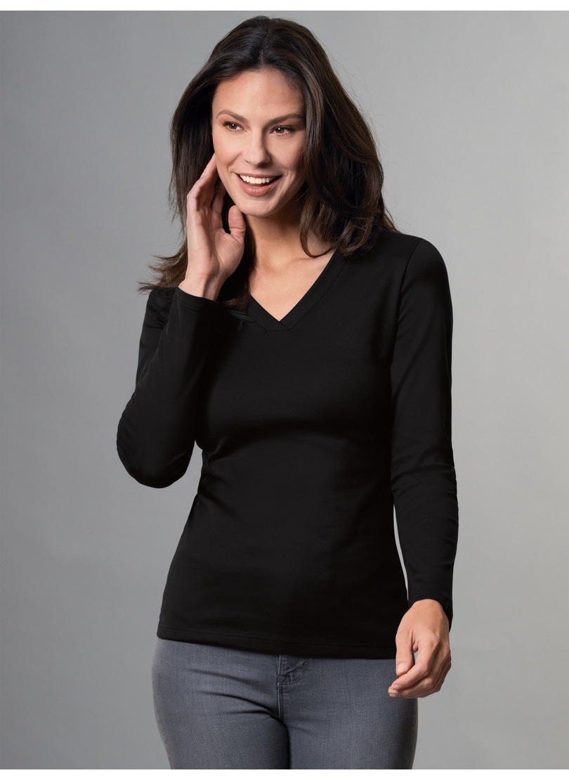 Image of Trigema T-Shirt "TRIGEMA Langarmshirt mit V-Ausschnitt" 1 Stk.