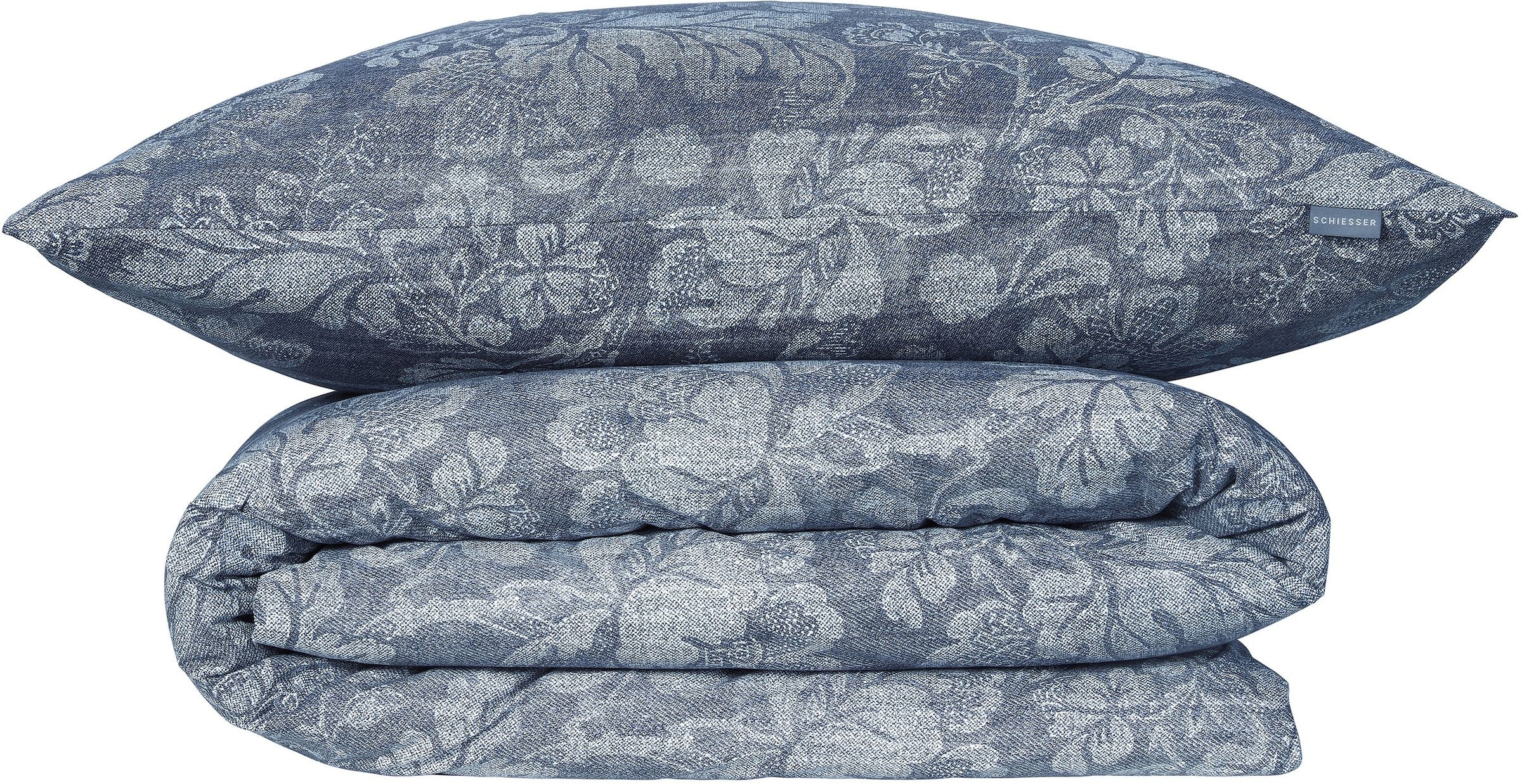 Image of Schiesser Bettwäsche "Missy aus reiner Baumwolle in Renforcé-Qualität mit Blattmuster" 2 Stk. OEKO-TEX MADE IN GREEN