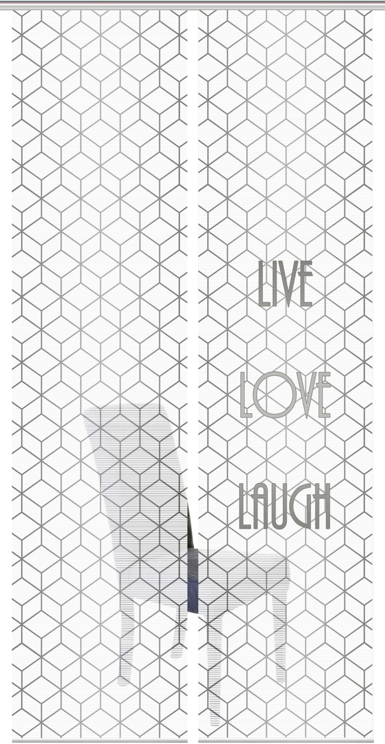 Image of Vision S Schiebegardine »LIVE LOVE LAUGH 2er SET«, (2 St.), Bambus-Optik, Digital bedruckt bei Ackermann Versand Schweiz