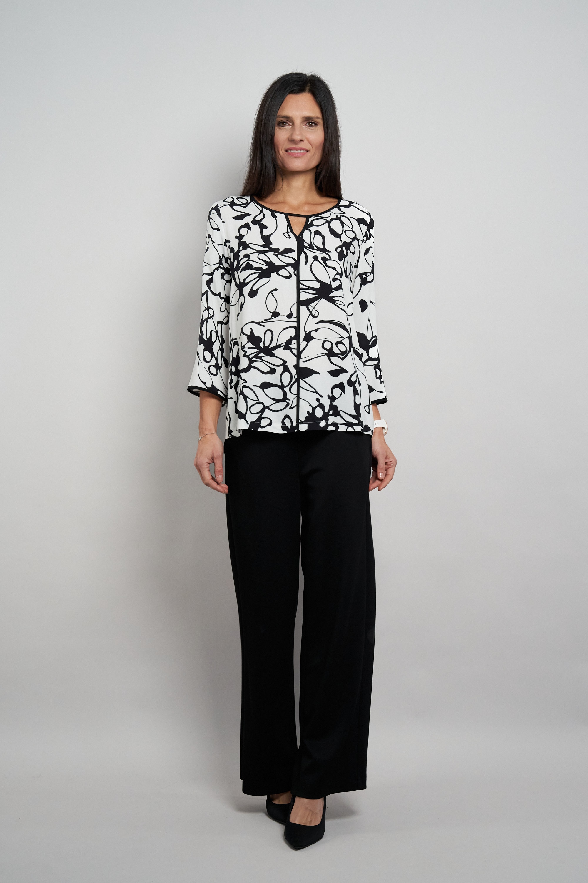 Seidel Moden Blouse à pression mit grafischem Muster - MADE IN GERMANY