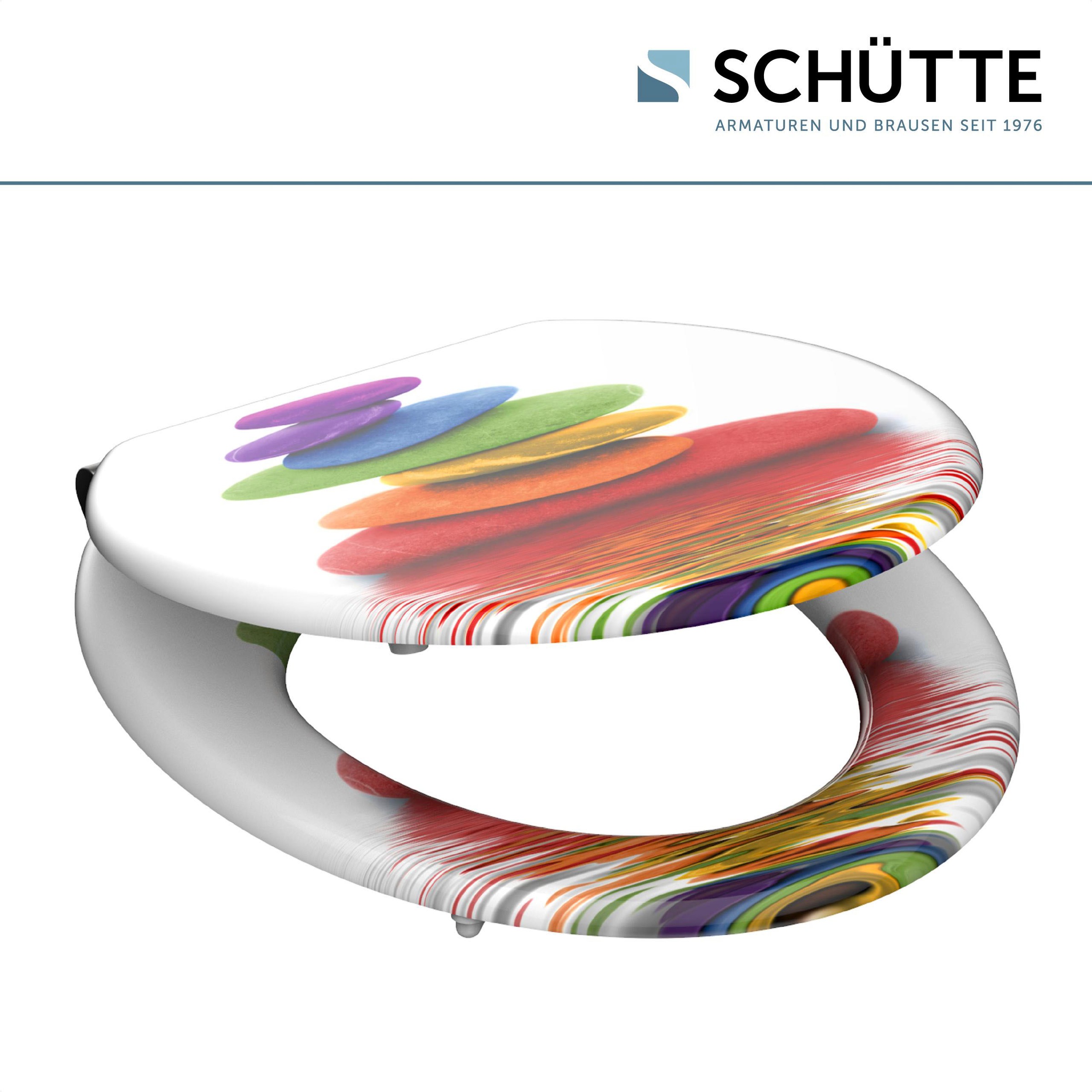 SCHÜTTE MDF WC-Sitz COLORFUL STONES, mit Absenkautomatik