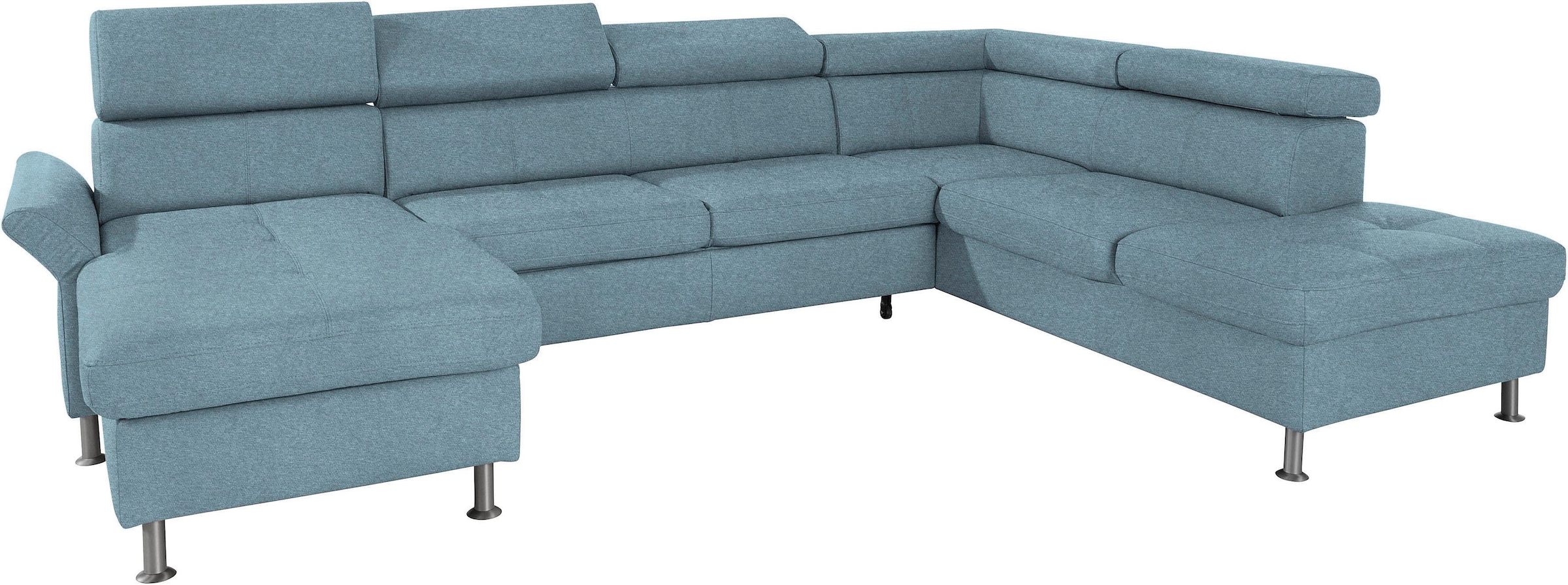 exxpo - sofa fashion Wohnlandschaft »Maretto, bequem und komfortabel, aufwendige Sitzsteppung, U-Form«, inkl. Kopfteilverstellung für mehr Sitzkomfort, wahlweise Bettfunktion