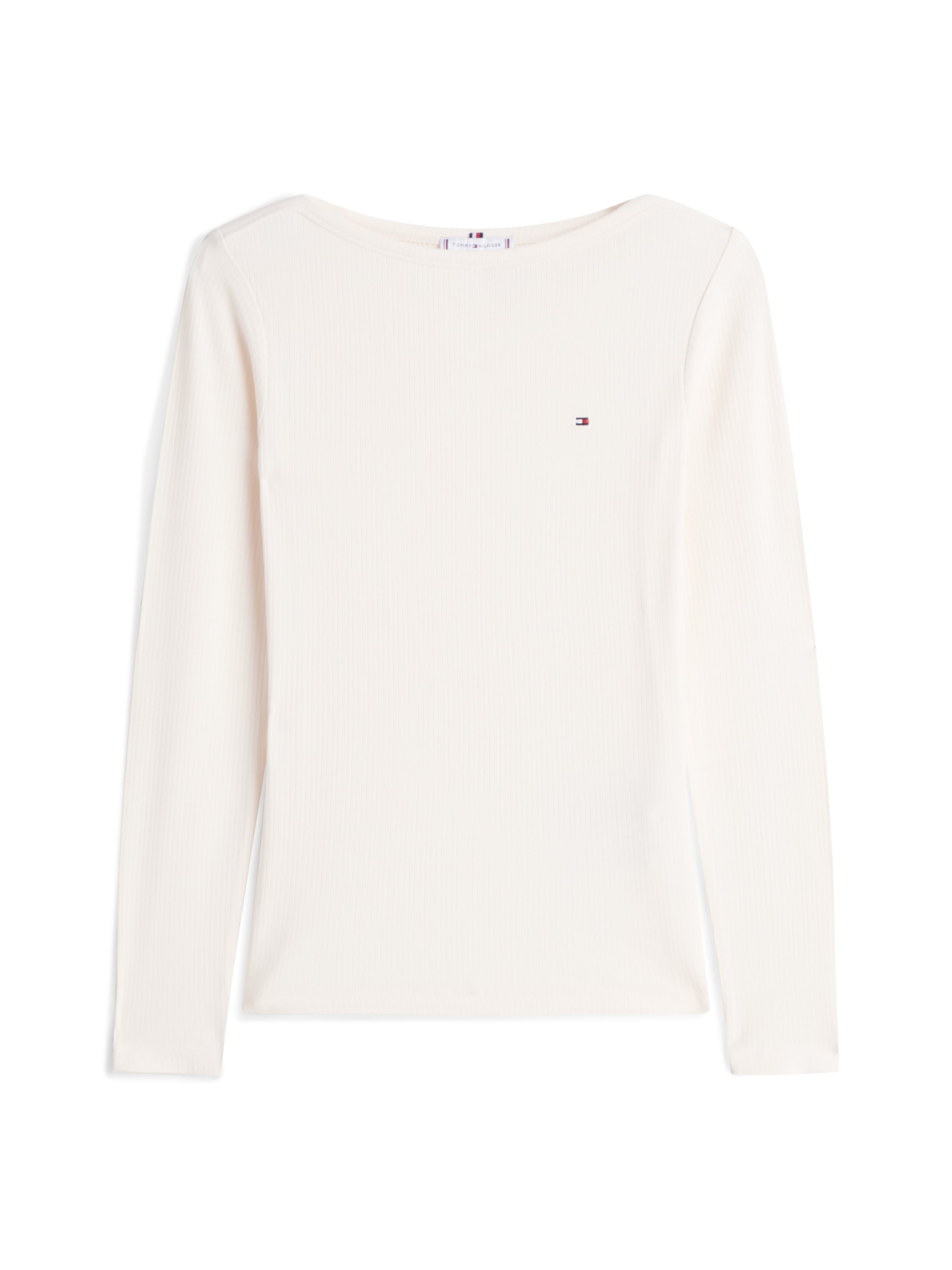 Tommy Hilfiger Langarmshirt »SLIM 5X2 RIB BOAT-NK LS mit U-Boot Ausschnitt und Rippstruktur« unifarben, casual, slim fit, Viskosemix, U-Boot-Ausschnitt