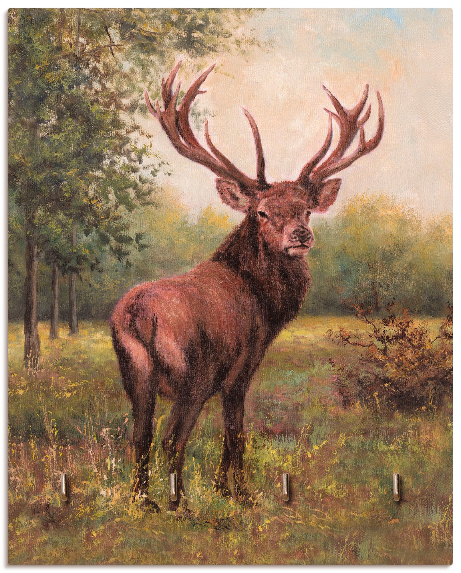 Image of Artland Hakenleiste »Hirsch«, aus Holz mit 4 Schlüsselhaken – Schlüsselboard, Schlüsselbretter, Schlüsselhalter, Schlüsselaufhänger für den Flur – Stil: Modern bei Ackermann Versand Schweiz