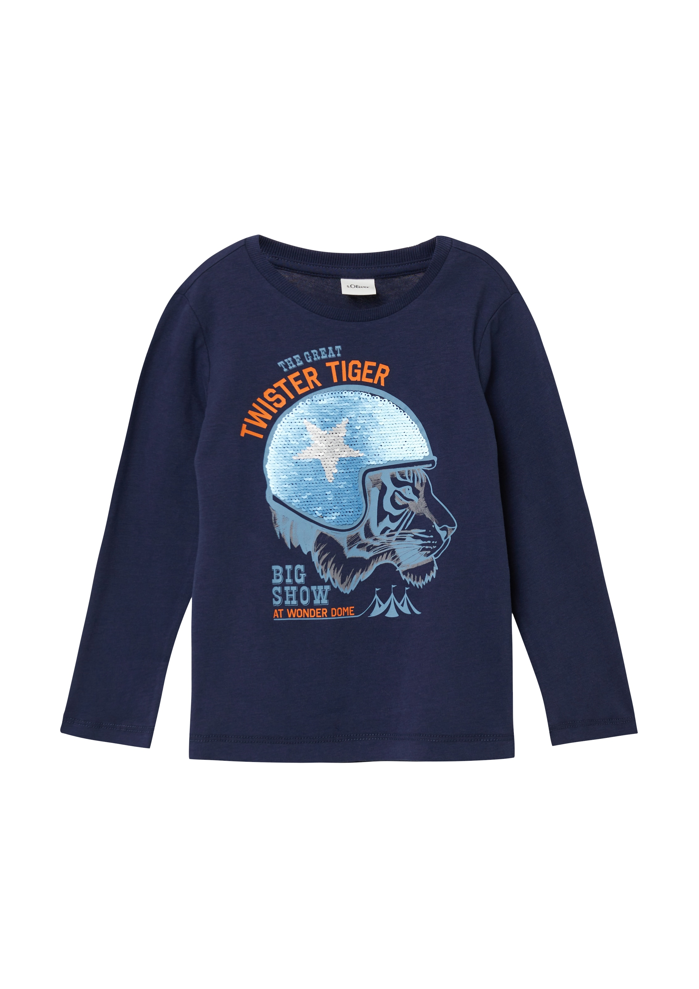 s.Oliver Junior Langarmshirt, mit Print und Wendepailletten, für Kids