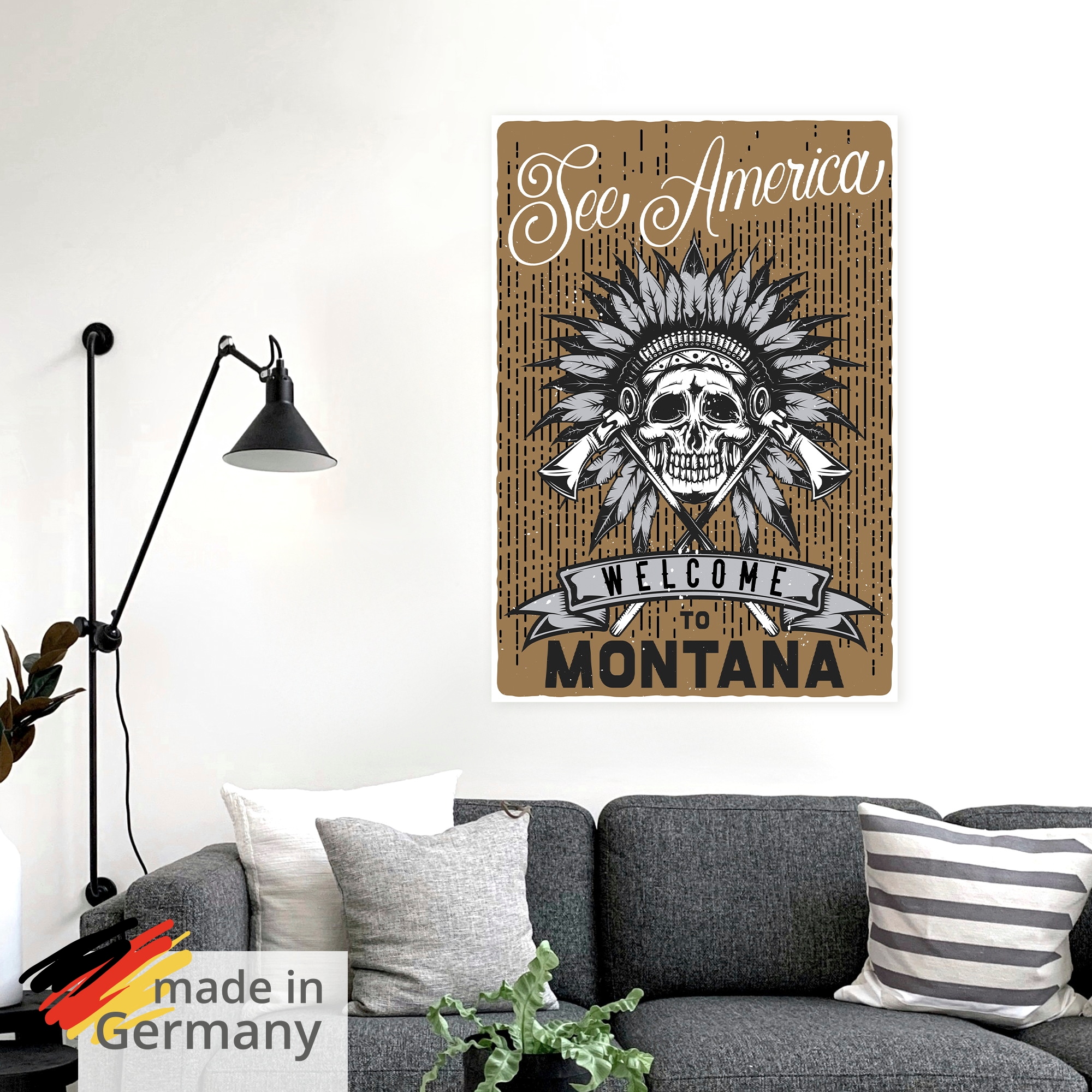 Artland Wandbild »Totenkopf Montana« 1 Stk. tlg. als Alubild, Leinwandbild, Poster, Wandaufkleber in verschied. Grössen