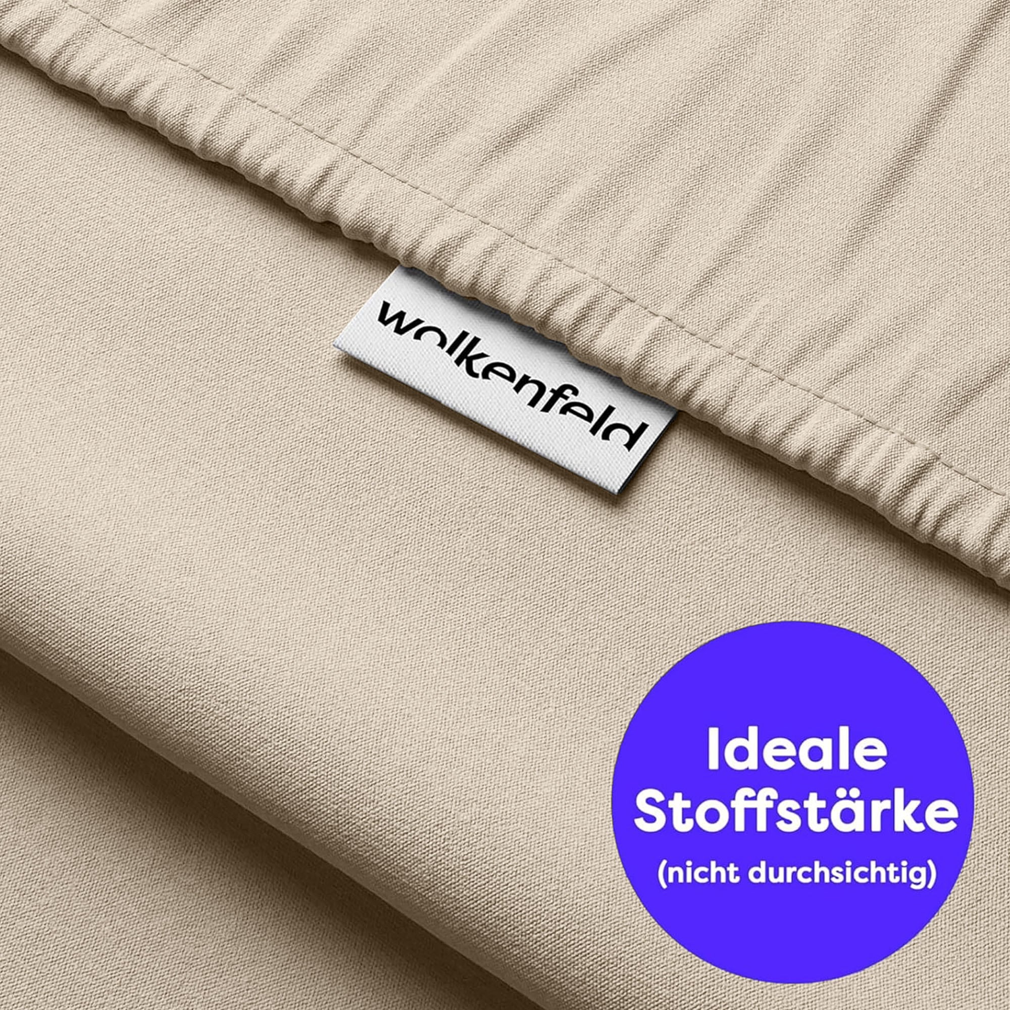 Wolkenfeld Linge de lit »Renforcé Bettwäsche Baumwolle - Natürlich weiches Schlafgefühl« 2 pièces 135x200 cm, 155x220 & Übergrössen I inkl. Kissenbezüge 80x80 I uni