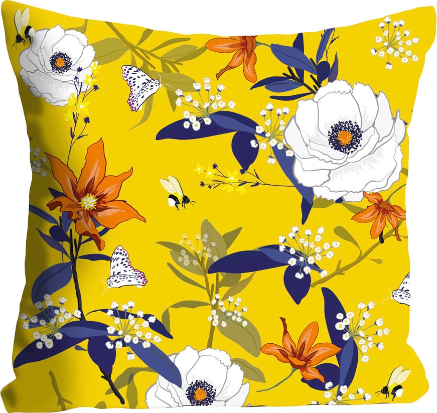 queence Dekokissen »Boris« mit gelben Blümchen