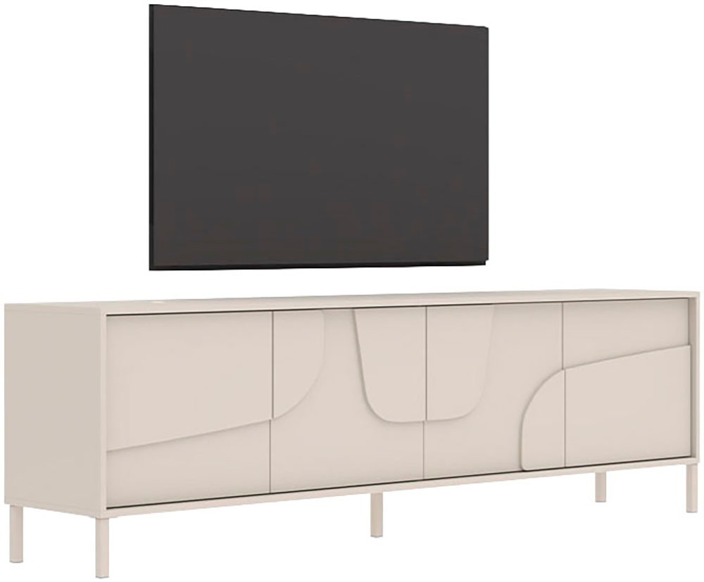 Image of GOODproduct Lowboard "Stone, 205 cm breit, 4 Türen, TV-Schrank, TV-Kommode, Medienboard" 3D-Design, Push-to-open, Innenraum grosszügig, Füsse 14/2 cm wählbar