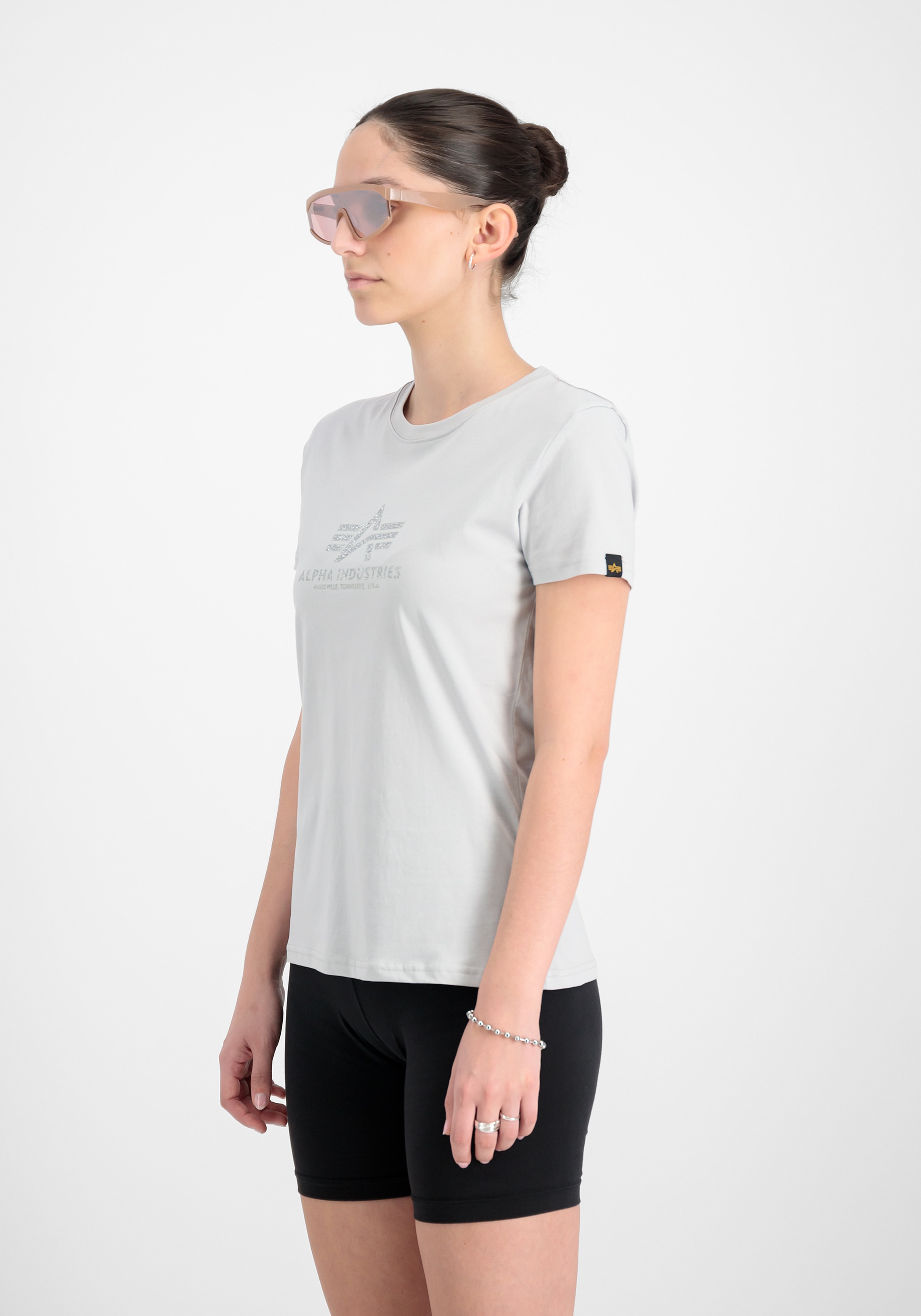 Image of Alpha Industries T-Shirt "New Basic T-Shirt BL Glitter W"