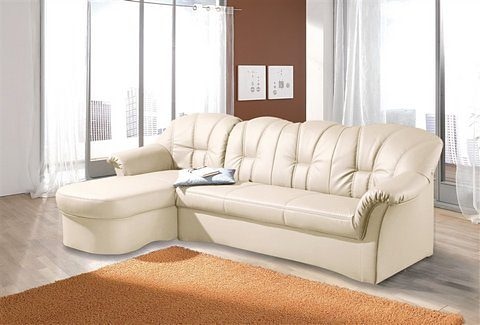 DOMO collection Ecksofa Papenburg L-Form, in grosser Farbvielfalt, wahlweise mit Bettfunktion