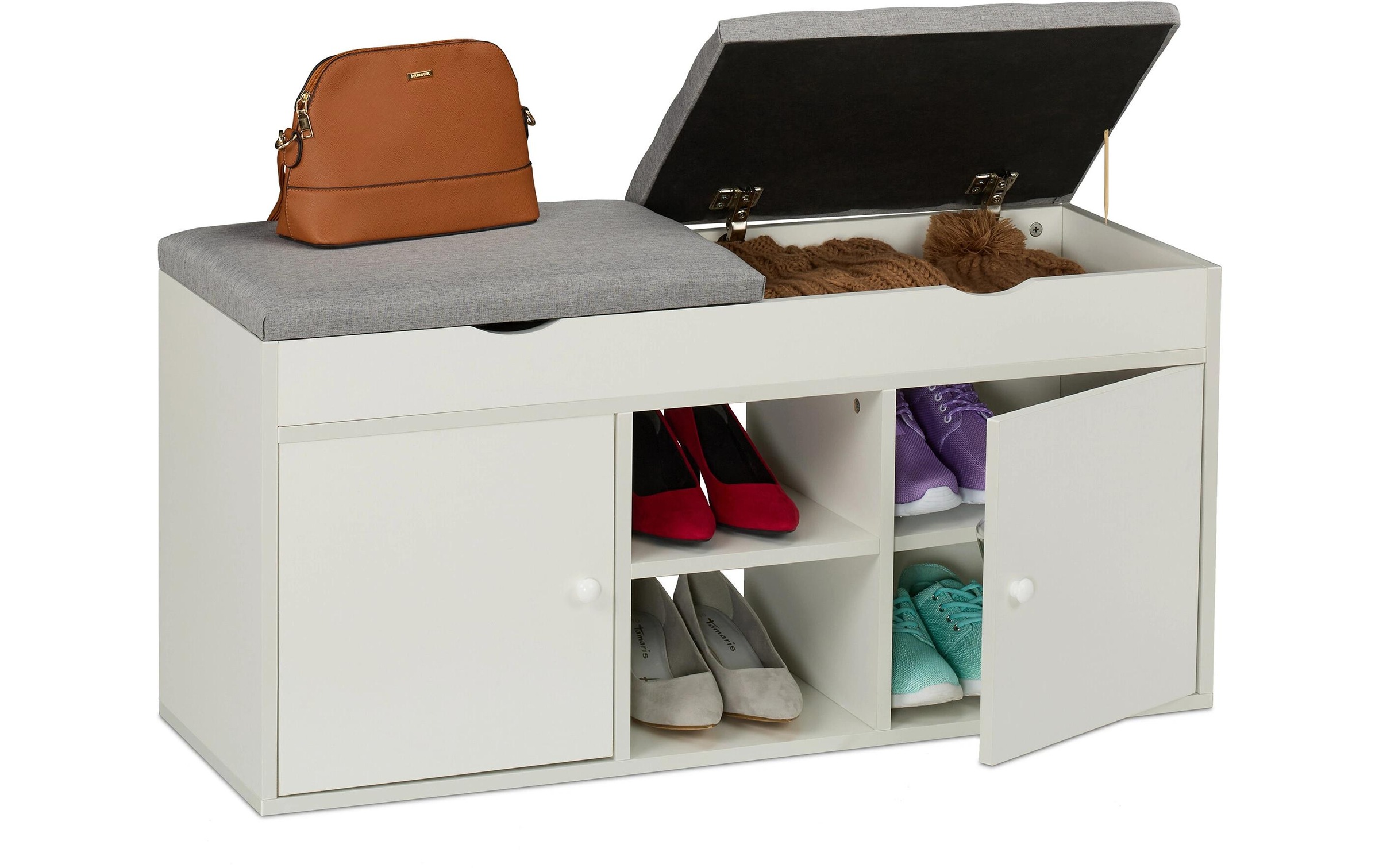Image of relaxdays Schuhschrank "mit Sitzfläche, 100 x 49.5 cm"