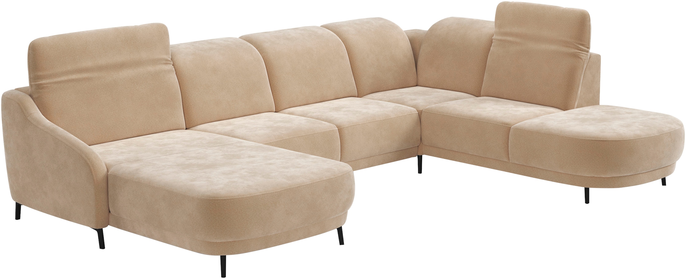 sit&more Wohnlandschaft »Blues U-Form«, inkl. Kopfteilverstellung, wahlweise mit Klapptisch und USB