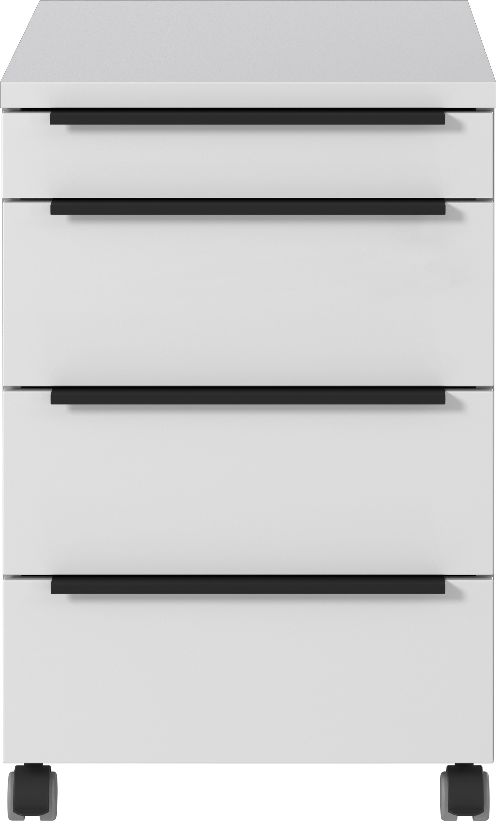Image of GERMANIA Rollcontainer "Mailand, mit 4 Schubladen, optional mit Schubladendämpfung," Utensilienfach, 42x63 cm, Made in Germany
