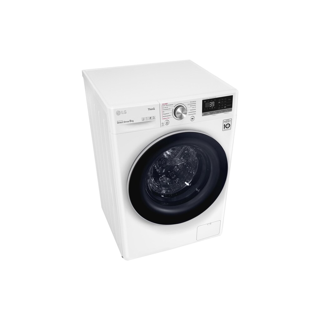 LG Waschmaschine »F4WV708P1E, Links«, F4WV708P1E, Links, 8 kg, 1300 U/min