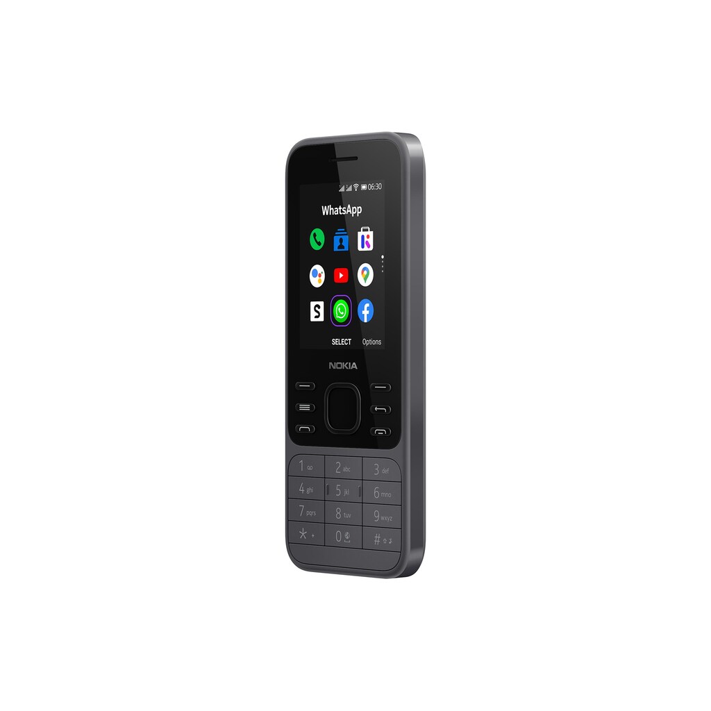 Nokia Smartphone »6300, 4G Light Charcoal«, grau, 6,1 cm/2,4 Zoll, 4 GB Speicherplatz