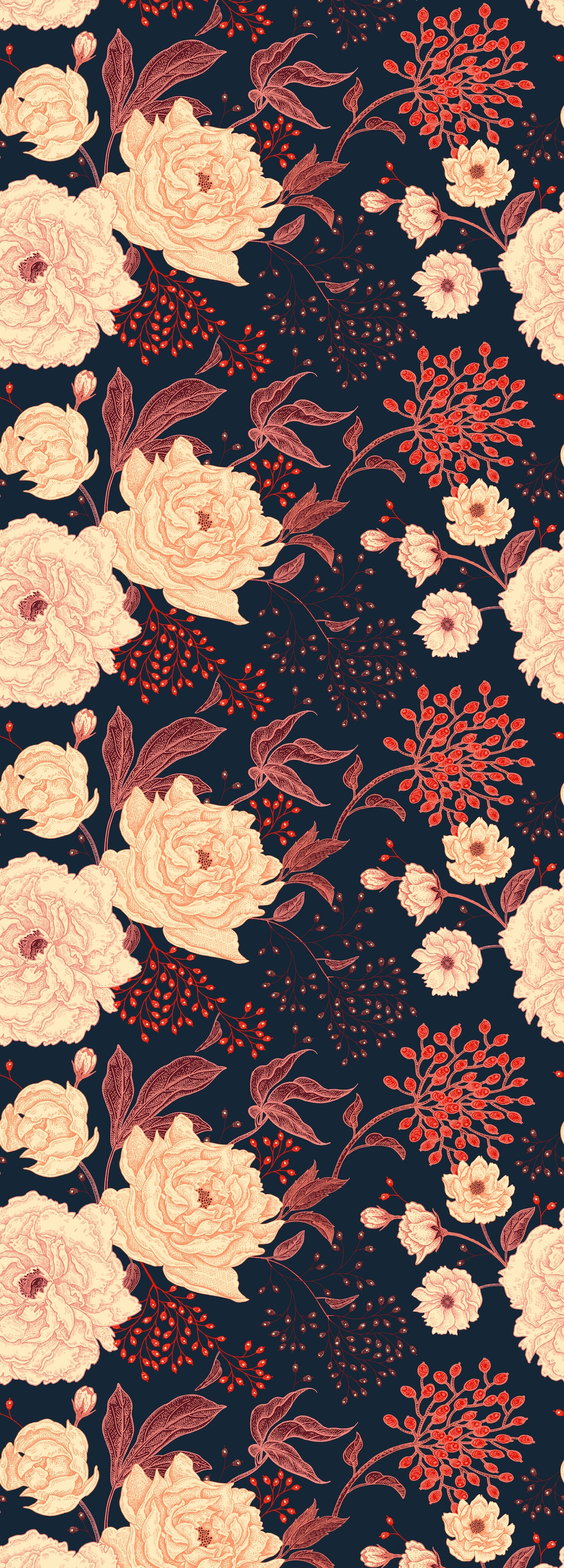 Image of queence Vinyltapete "Marleen" Motiv bedruckt botanisch floral gemustert natürlich glatt 90x250cm, selbstklebend, kinderleichte Anbringung, Sticker