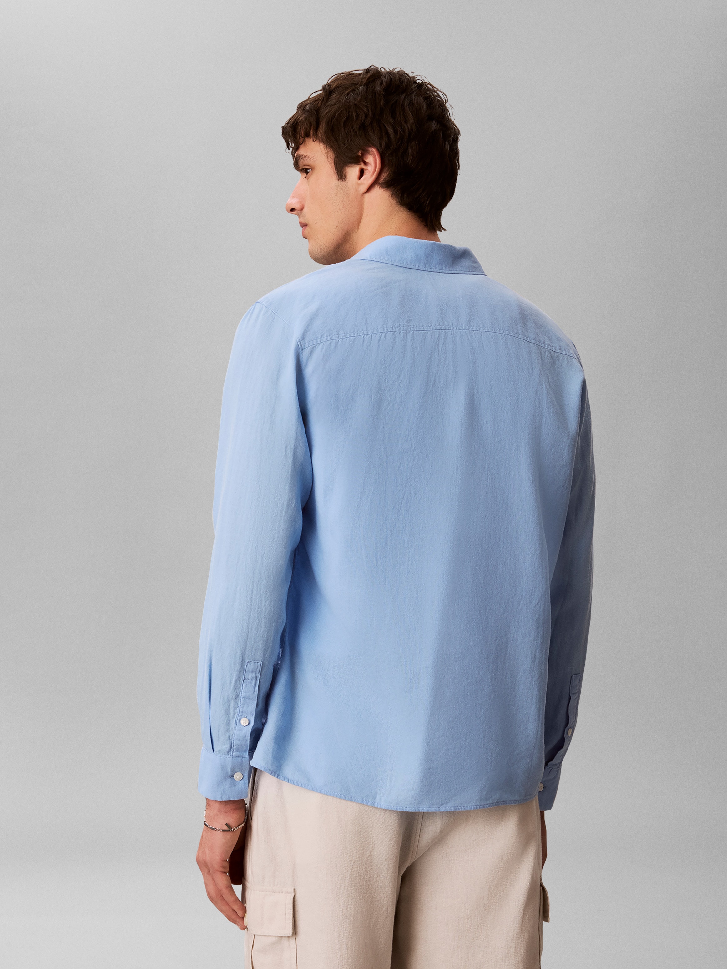 Calvin Klein Chemise en lin »SOLID LINEN CLASSIC« Kentkragen, Regular Fit, Leinen-Viskosemix