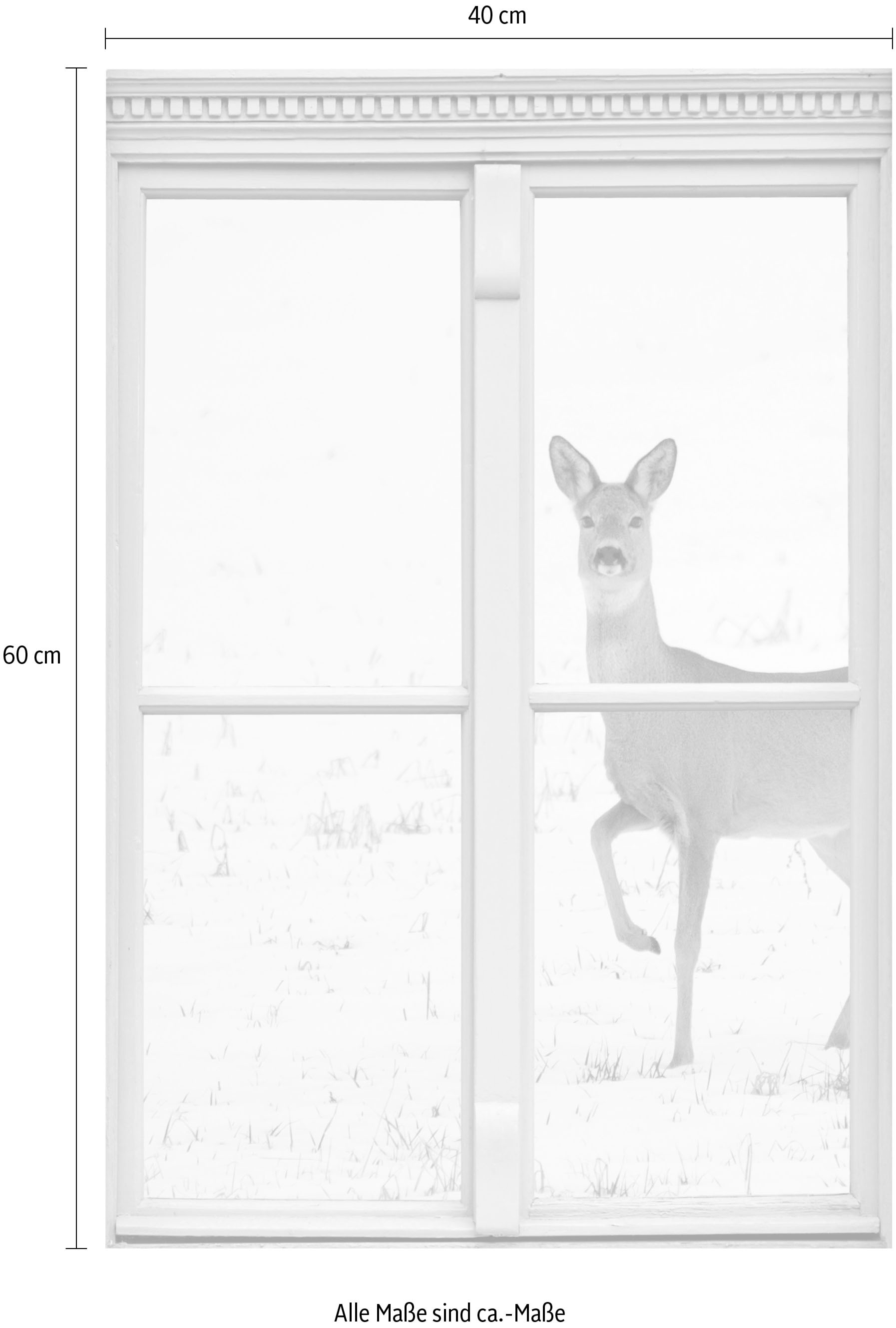 queence Wandsticker »Reh«, Wandsticker, Wandbild, selbstklebend, 3D, Fenster