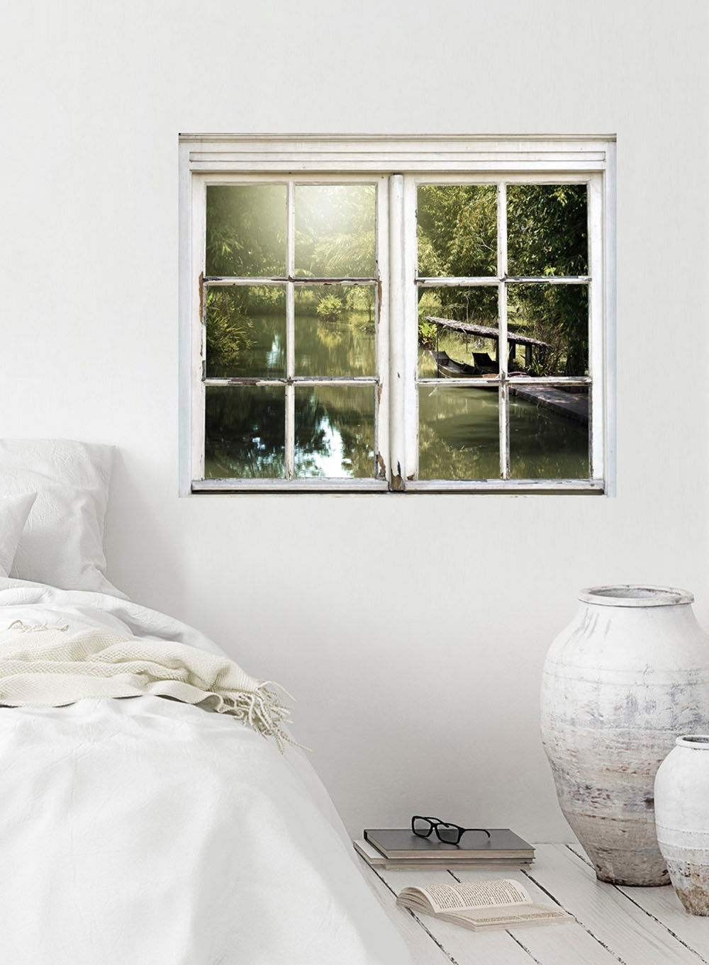 queence Wandsticker »Steg«, Wandsticker, Wandbild, selbstklebend, 3D, Fenster