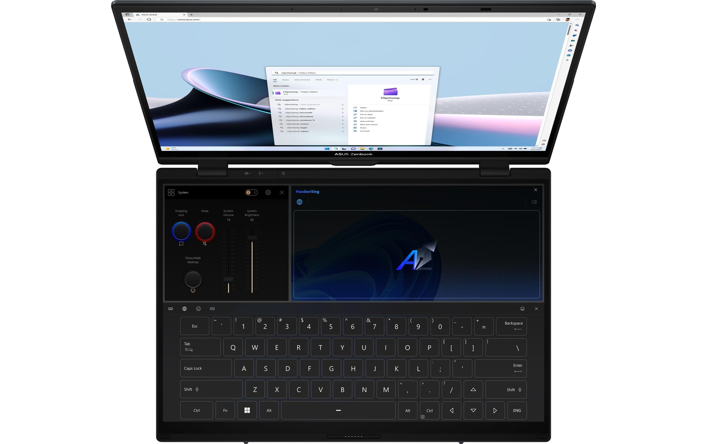 Asus Convertible Notebook »Duo OLED (UX8406CA-PZ961W)«, 35,42 cm, / 14 Zoll, Intel, Core Ultra 9, 1000 GB SSD
