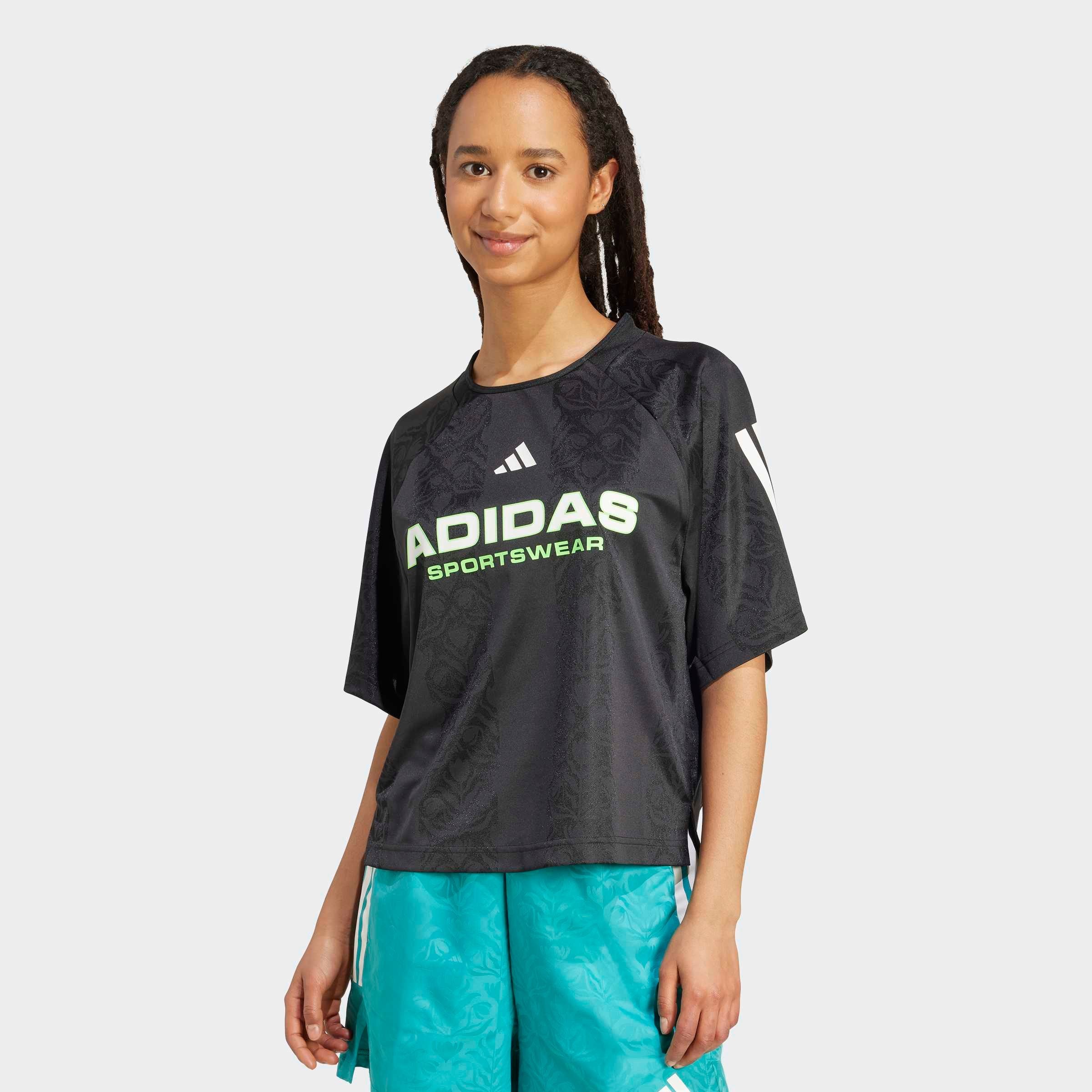 Image of adidas Sportswear T-Shirt "TIRO X COMMON GOAL JACQUARD" sportlicher Stil, Rundhalsausschnitt, aus atmungsaktivem Polyester
