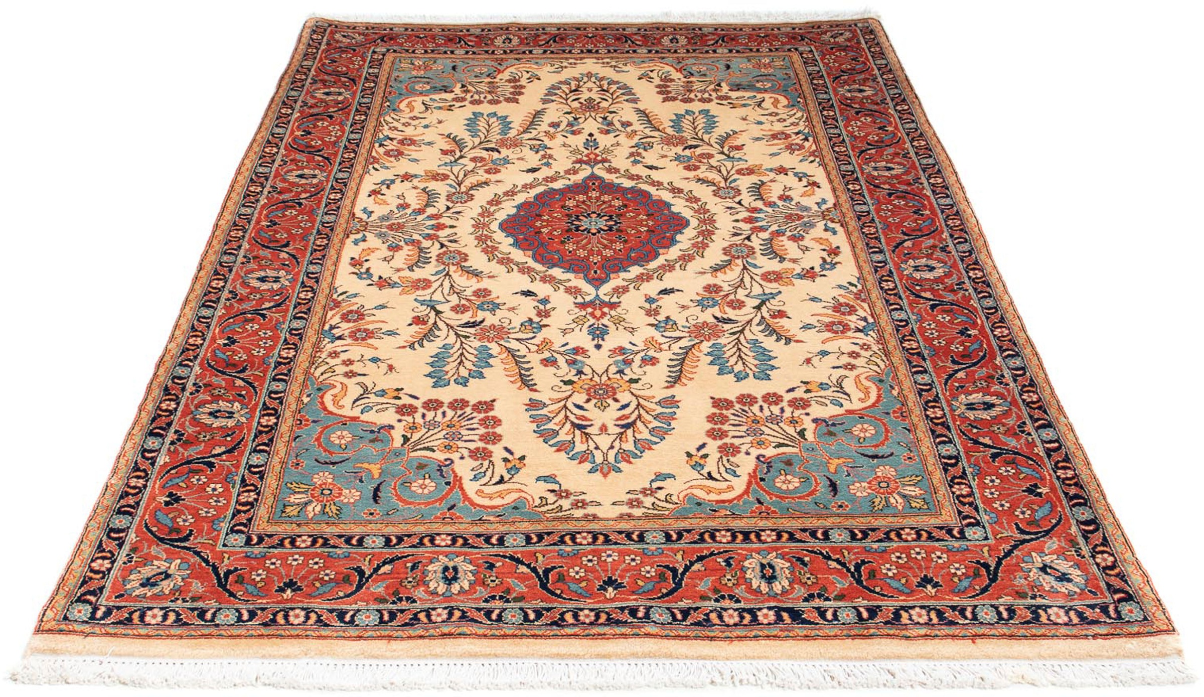 Image of morgenland Orientteppich »Perser - Classic - 200 x 132 cm - beige«, rechteckig, 10 mm Höhe, Wohnzimmer, Handgeknüpft, Einzelstück mit Zertifikat bei Ackermann Versand Schweiz