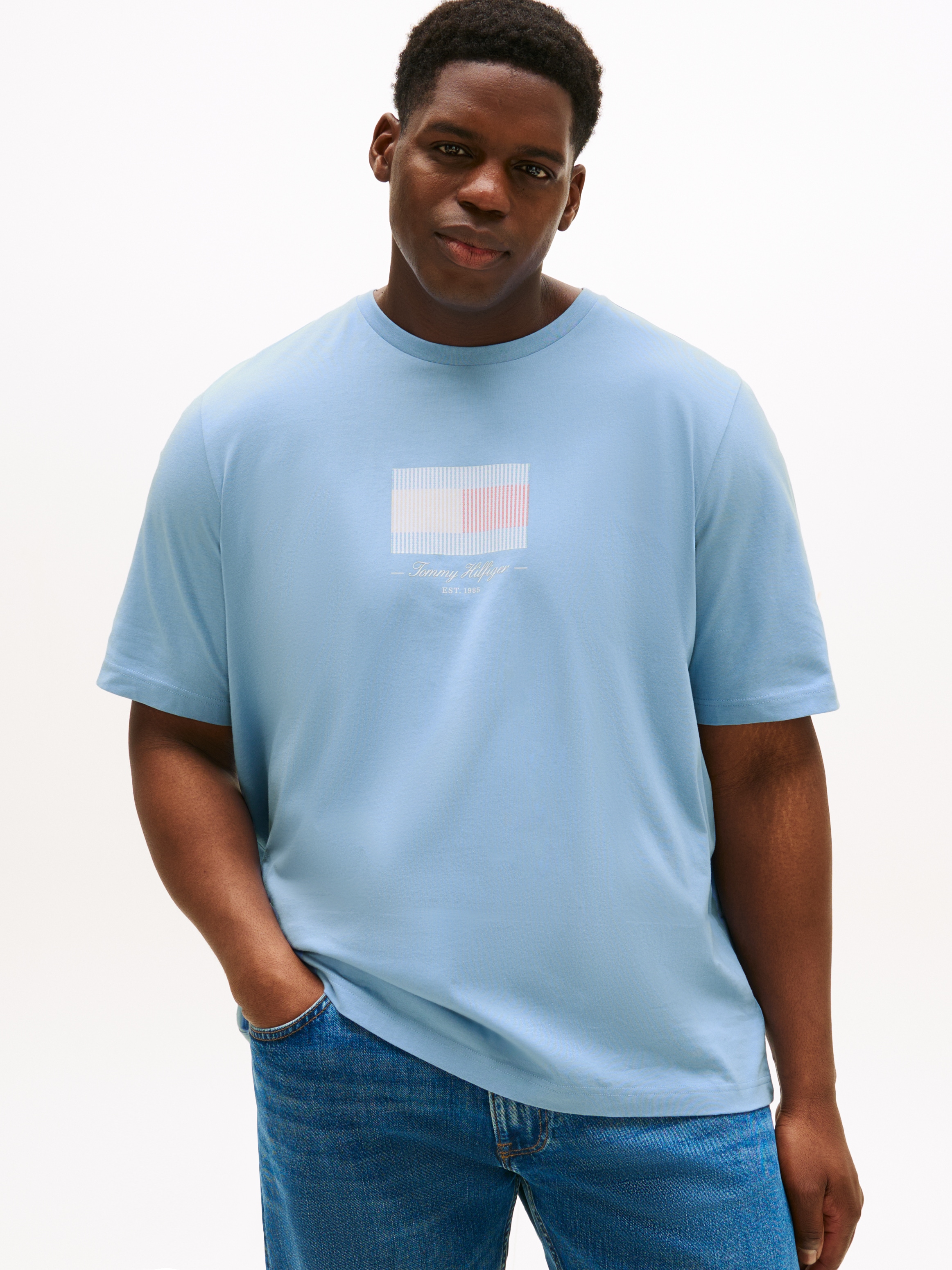 Image of Tommy Hilfiger Big & Tall T-Shirt "BT-ITHACA FLAG TEE-B" Grosse Grössen