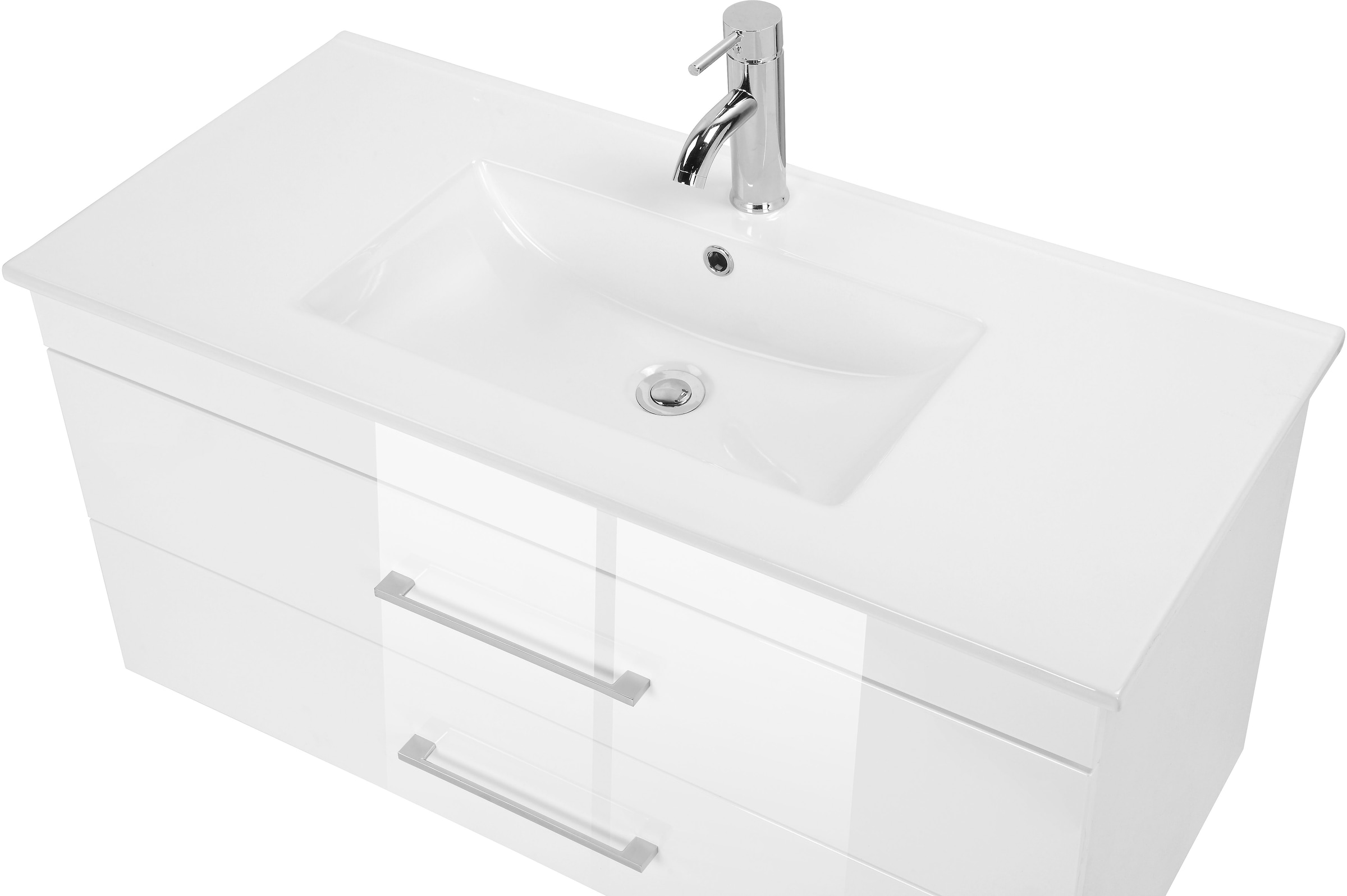 welltime Table de lavage »Florenz« Komplett-Set,  Waschplatz mit 2 Auszügen und Softclose Breite 100cm