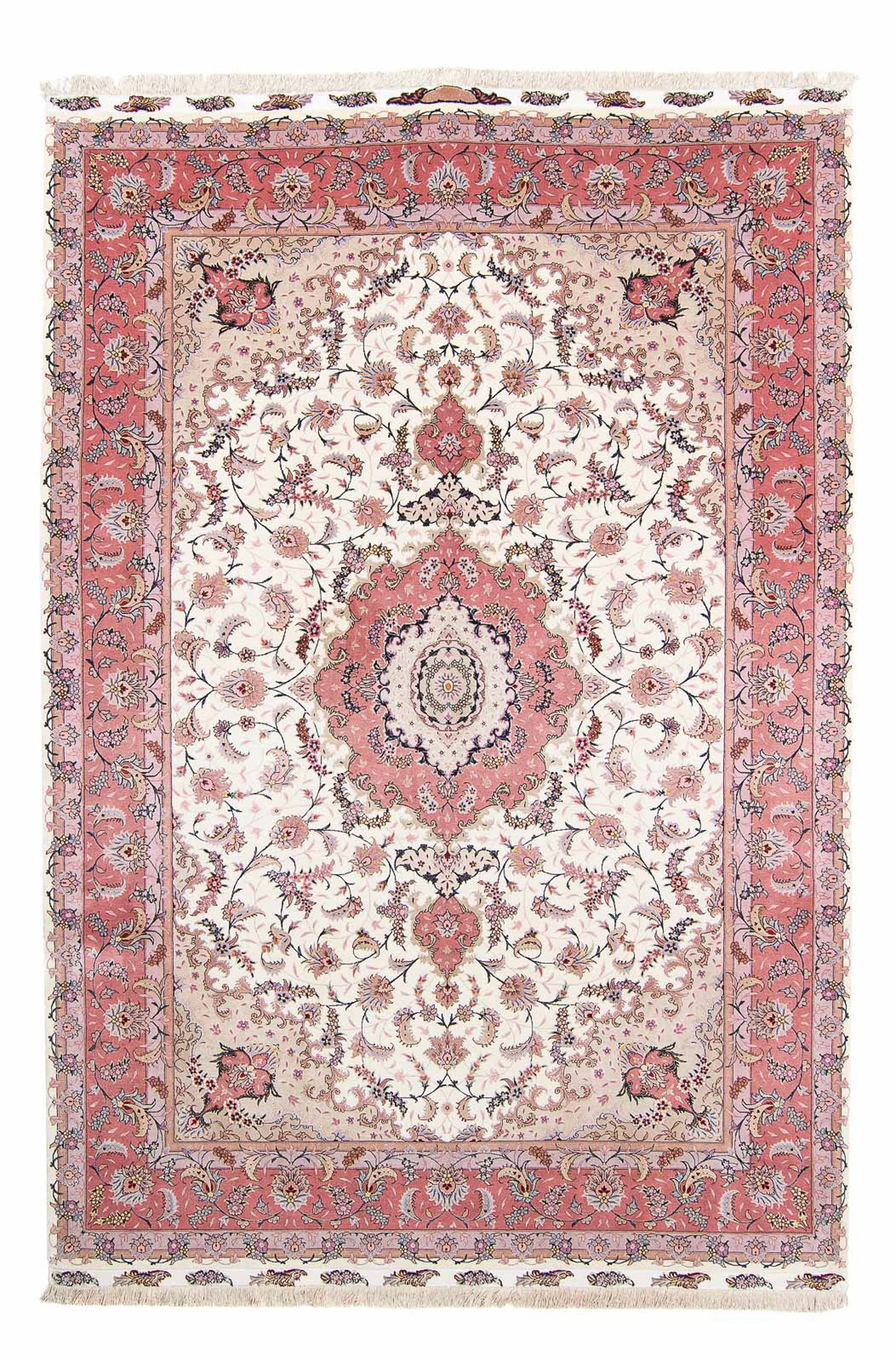 Orientteppich auf Täbriz Einzelstück versandkostenfrei »Perser morgenland Handgeknüpft, Royal beige«, 200 - - cm - Wohnzimmer, mit 320 x rechteckig, Zertifikat -